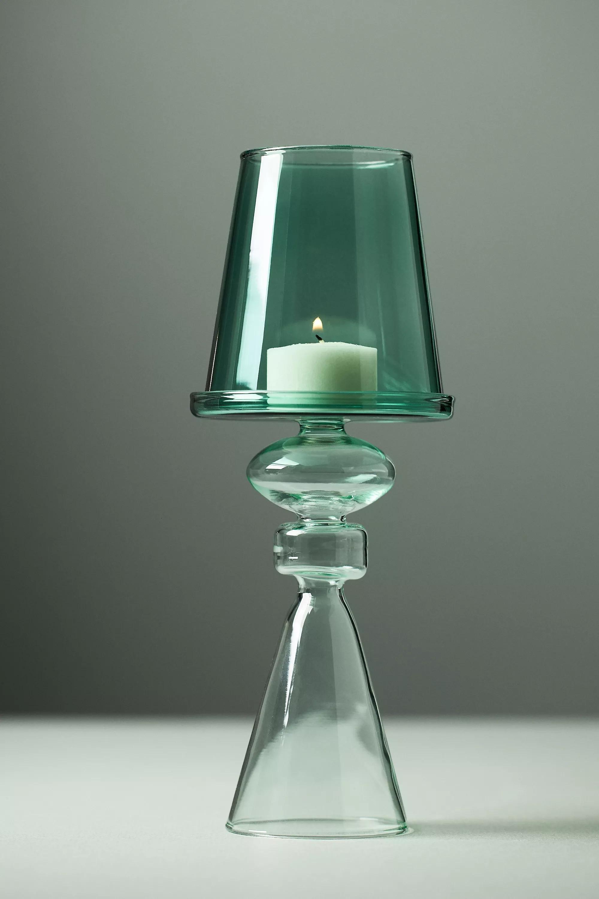 Beatrix Glass Lamp Candle Holder, Green, A501_0030, large image number 0