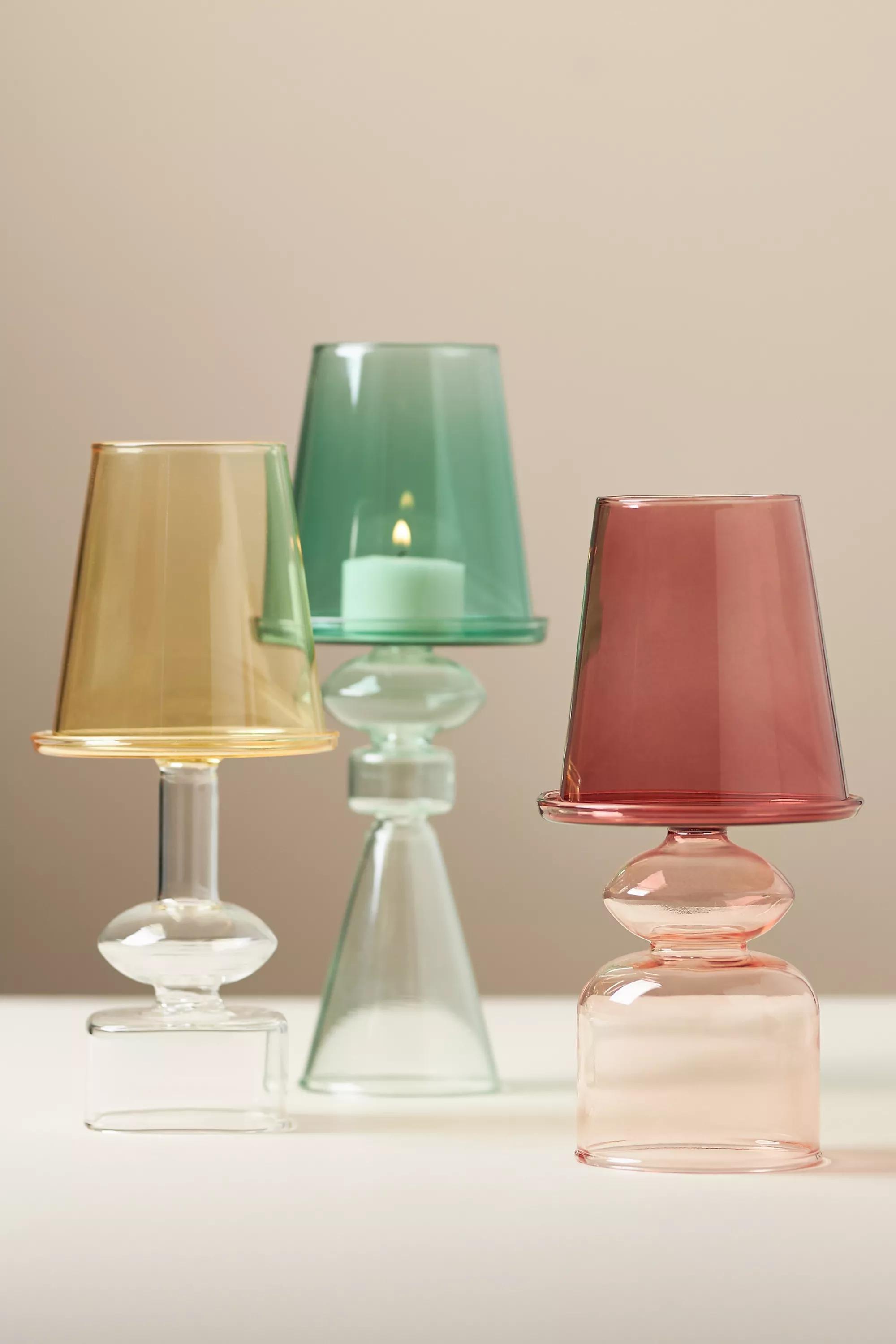 Beatrix Glass Lamp Candle Holder, Green, A501_0030, large image number 1