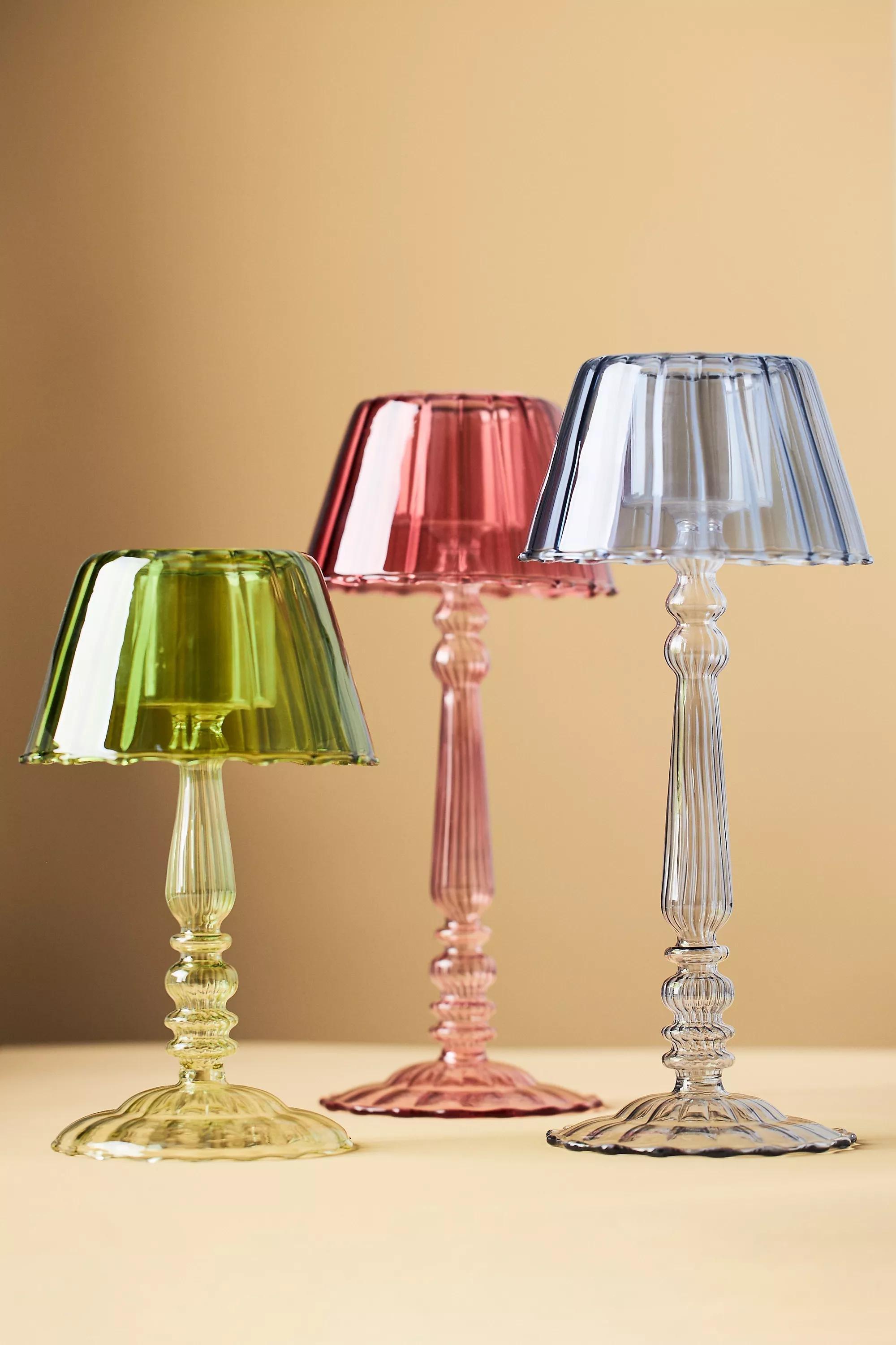 Maisy Glass Lamp Candle Holder, Blue, A501_0040, large image number 1