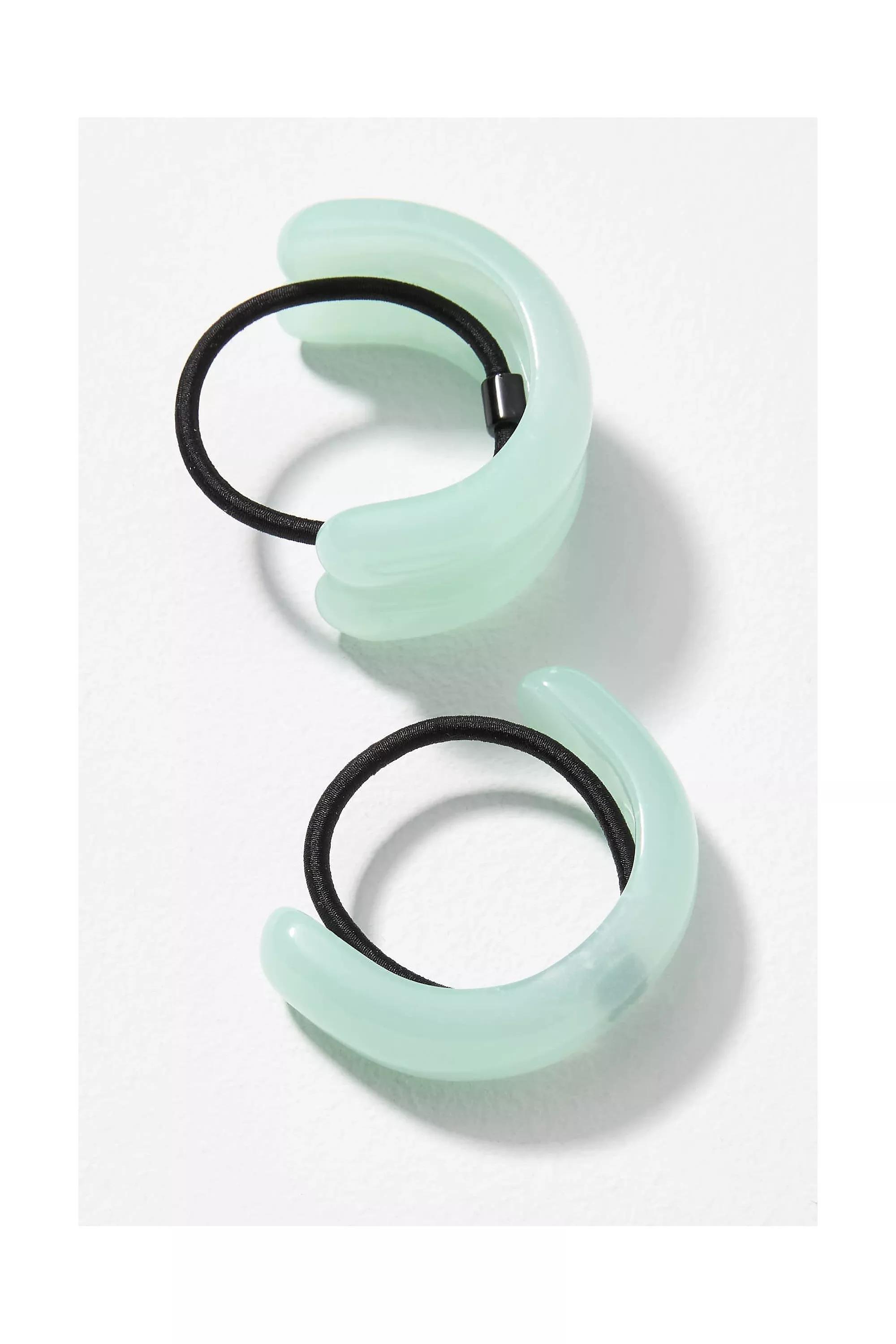 LT BLUE Resin Arch Cuff Hair Tie, , medium