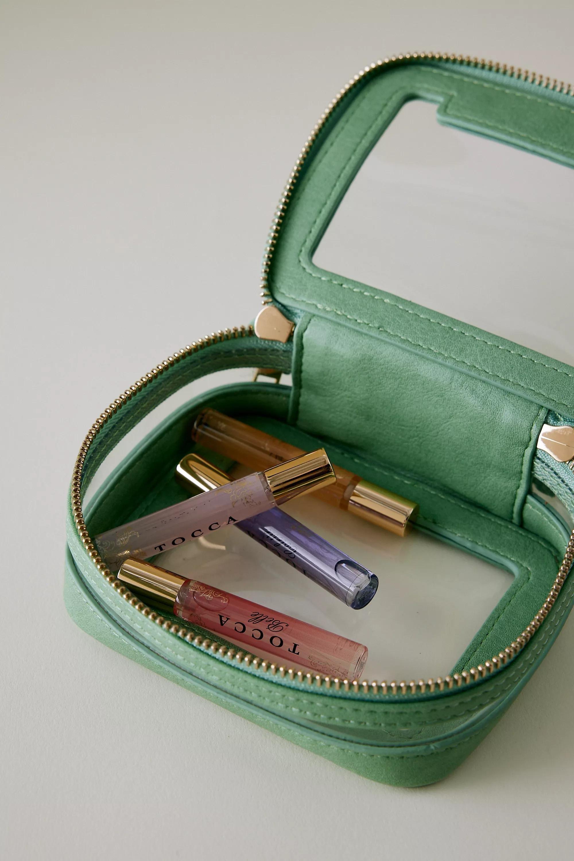 Clear Makeup Bag, Green, A501_0030, large image number 1