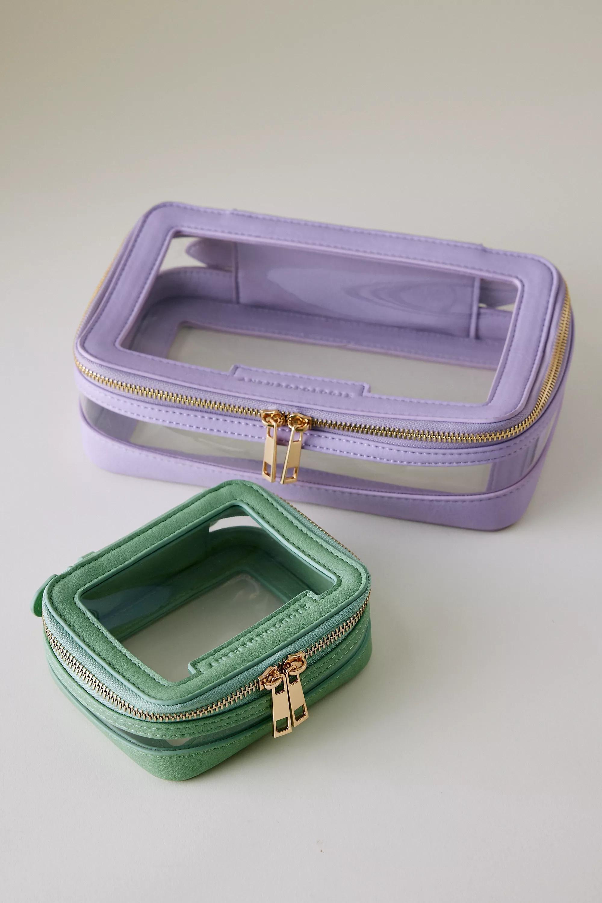 Clear Makeup Bag, Green, A501_0030, large image number 3