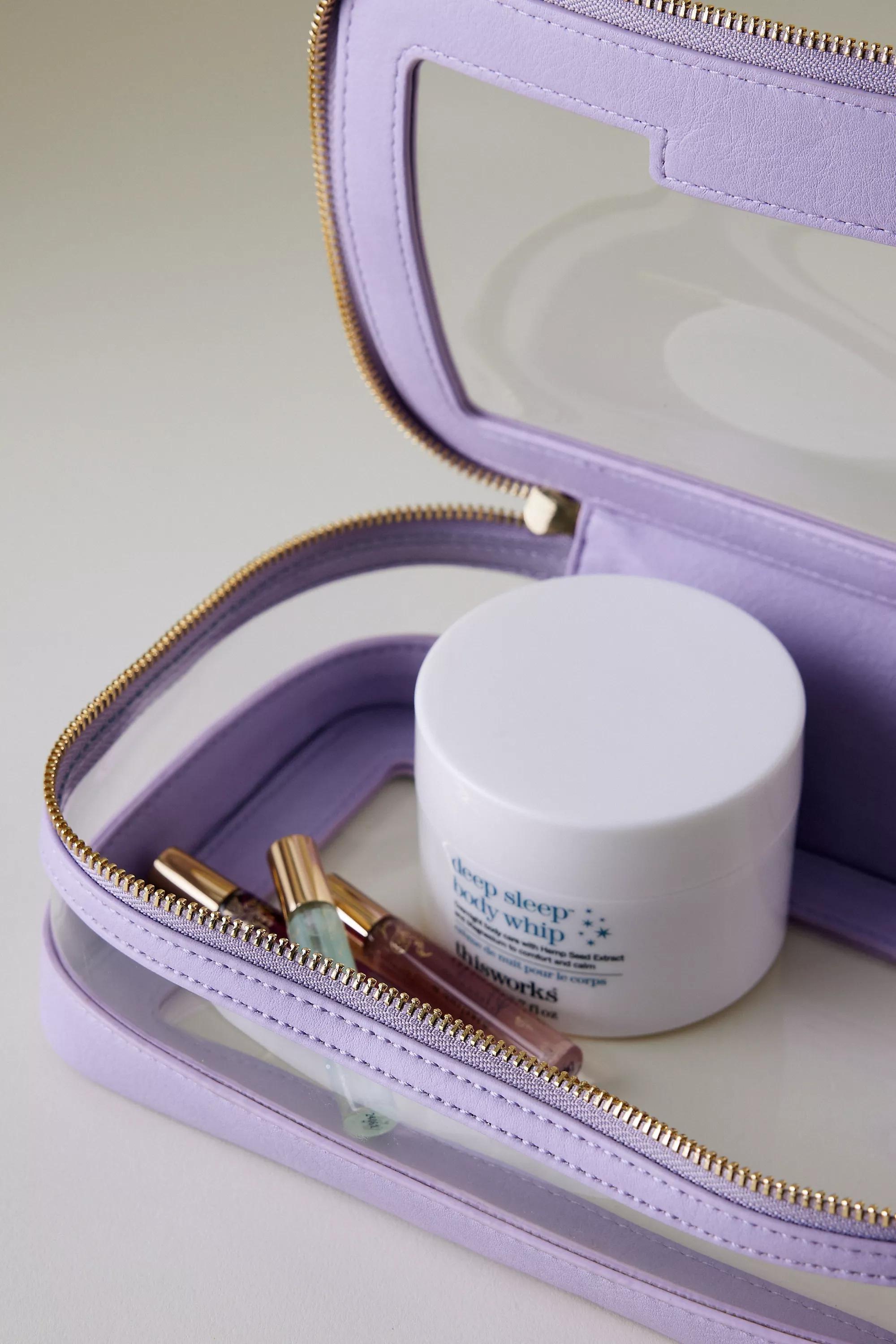 Clear Makeup Bag, Purple, A501_0055, large image number 1