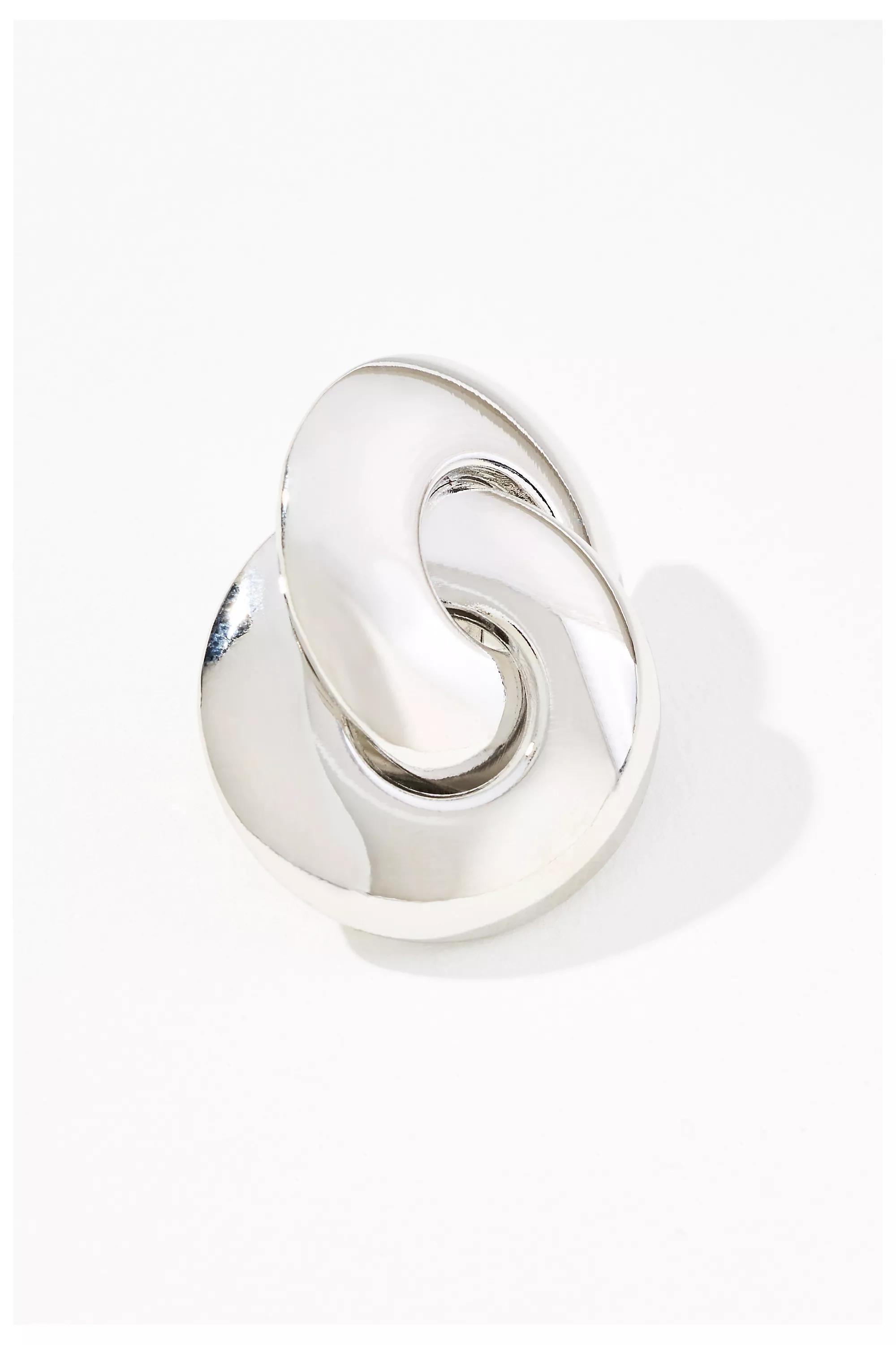 Anthropologie Interlocked Circle Earrings, Silver, A501_0007, large image number 1