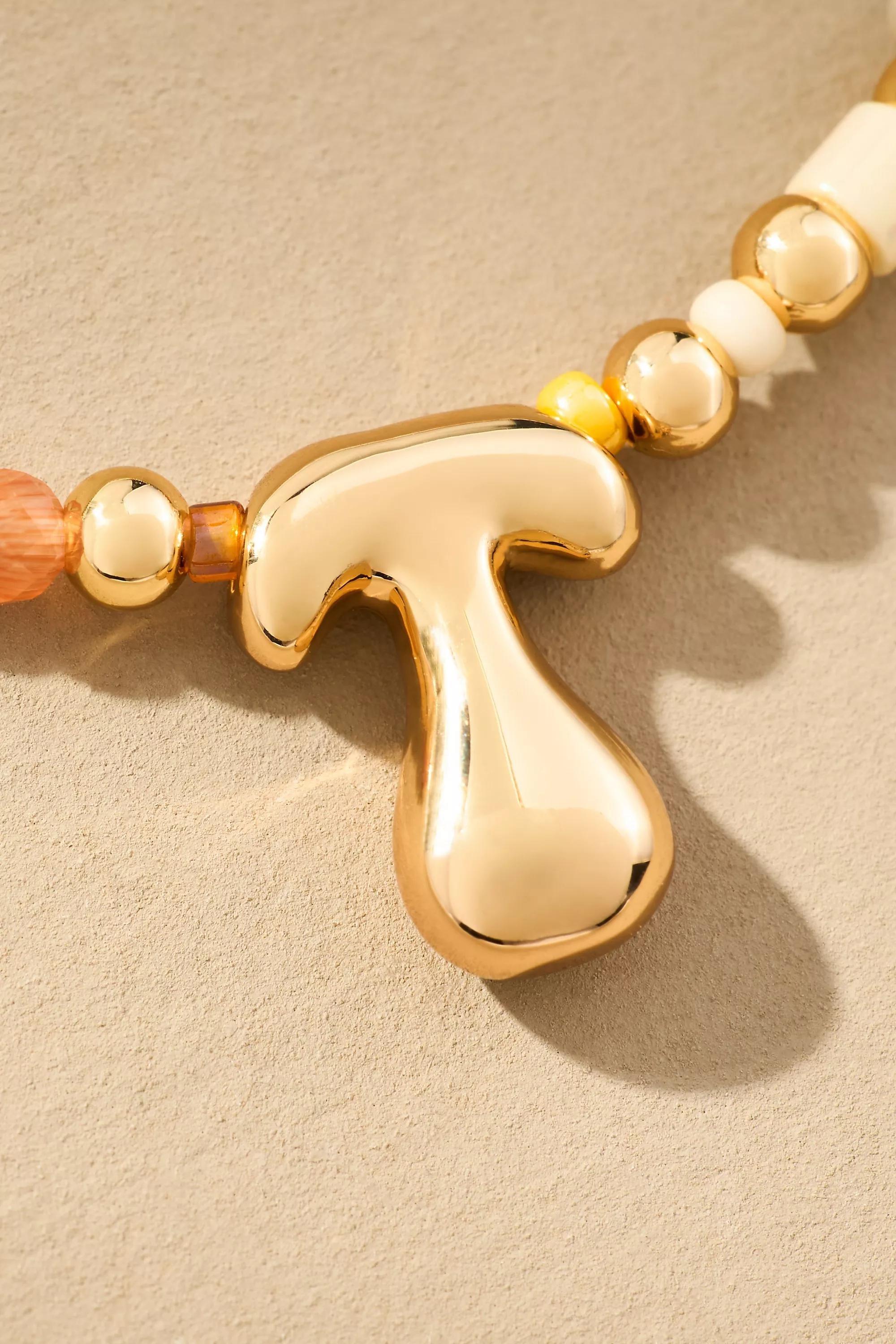 Beaded Bubble Letter Monogram Necklace, Multicolour, A501_0920, large image number 0