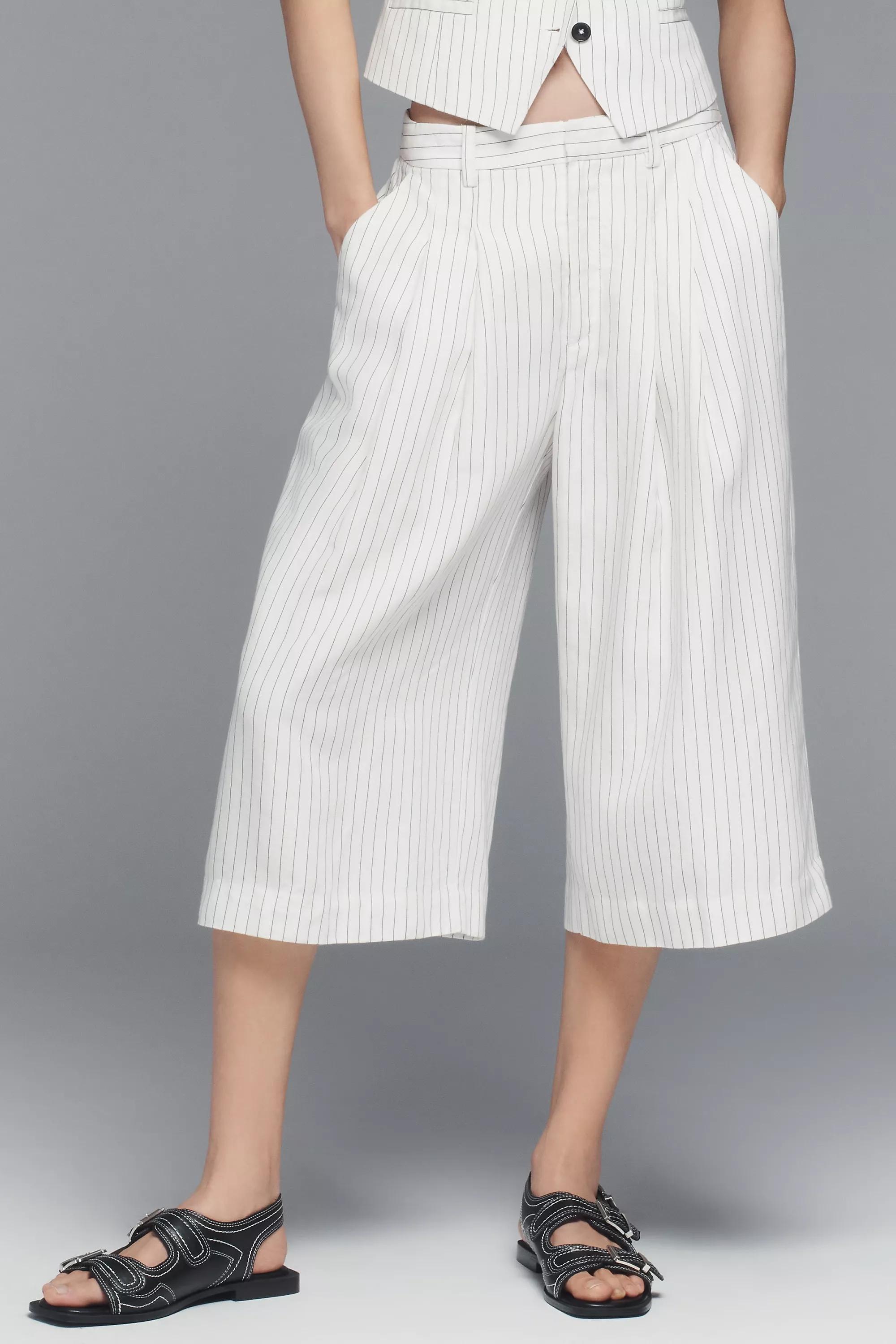 Pattern The Avery Pleated Wide-Leg Trousers By Maeve, White, , large image number 3