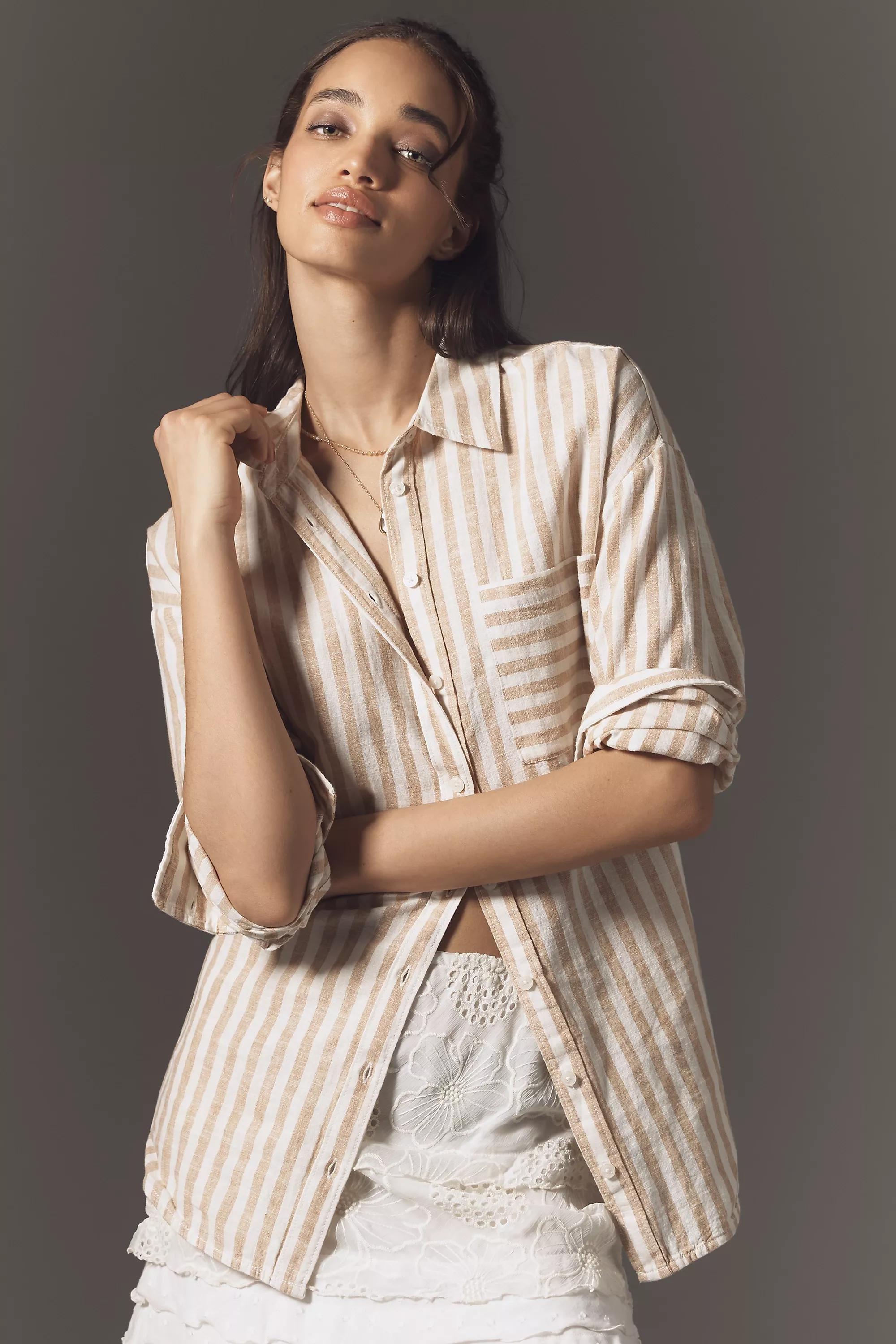 By Maeve The Bennet Button-Down Shirt, Khaki, , large image number 2