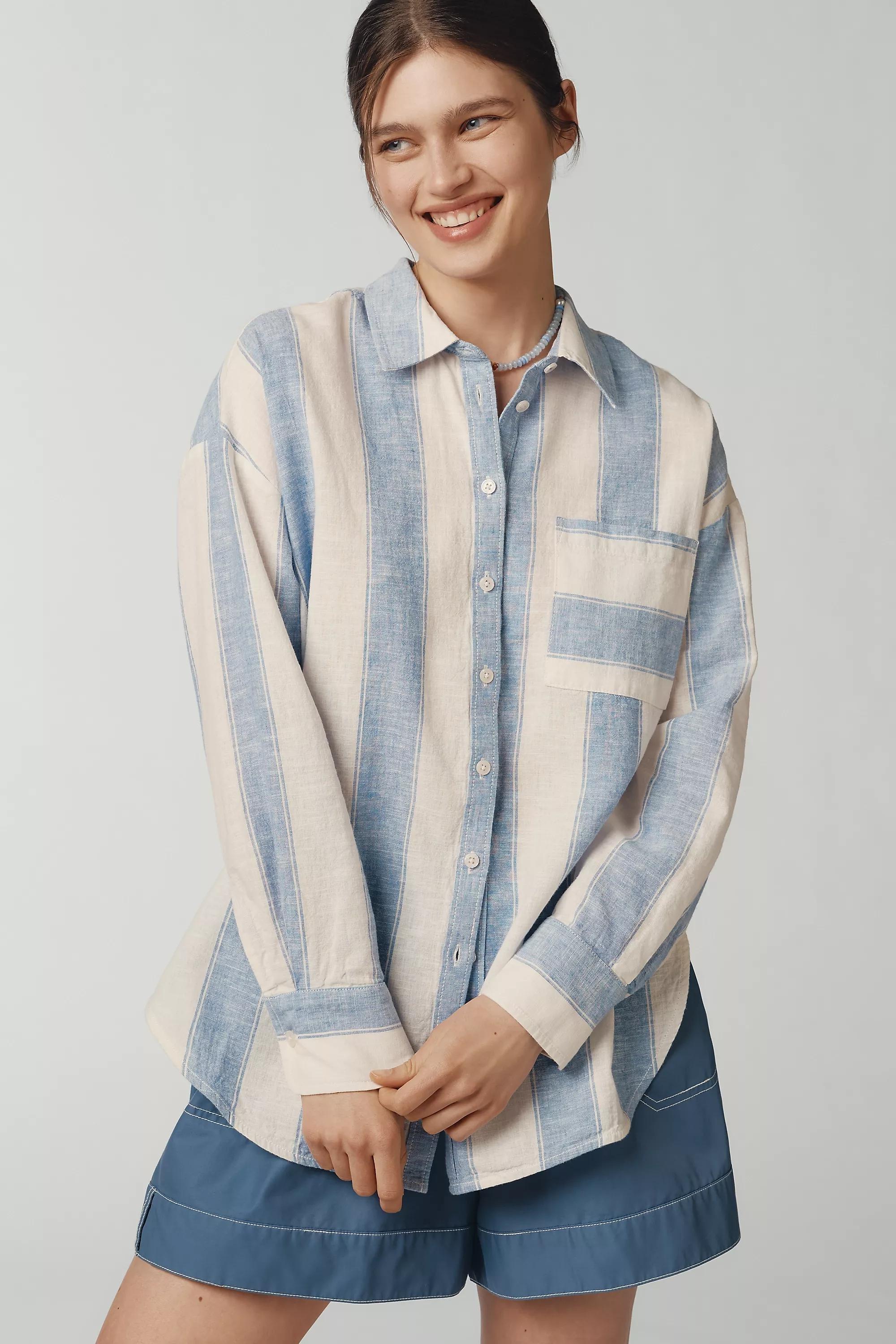 By Maeve The Bennet Button-Down Shirt, Blue, , large image number 0