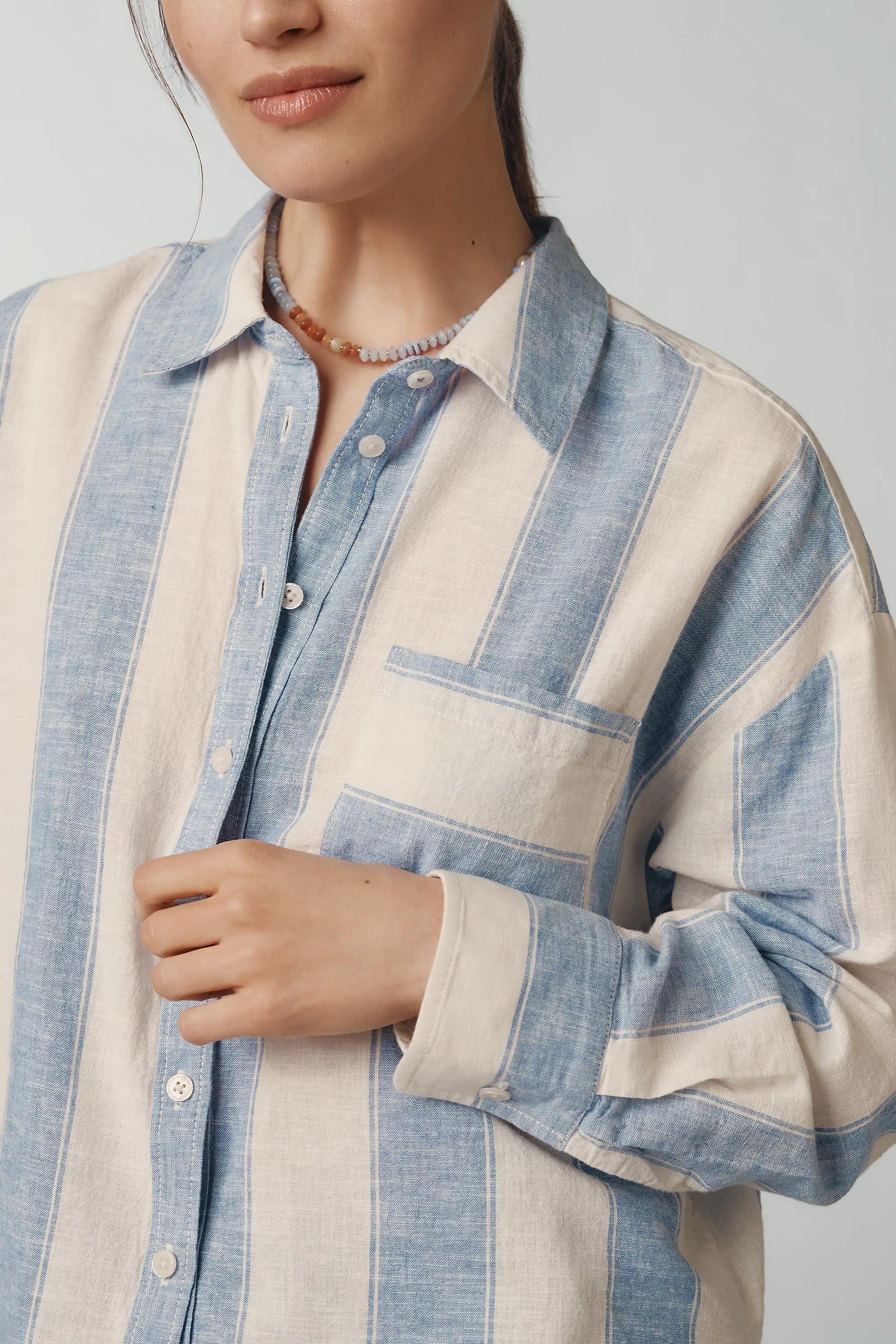 By Maeve The Bennet Button-Down Shirt, Blue, , large image number 3