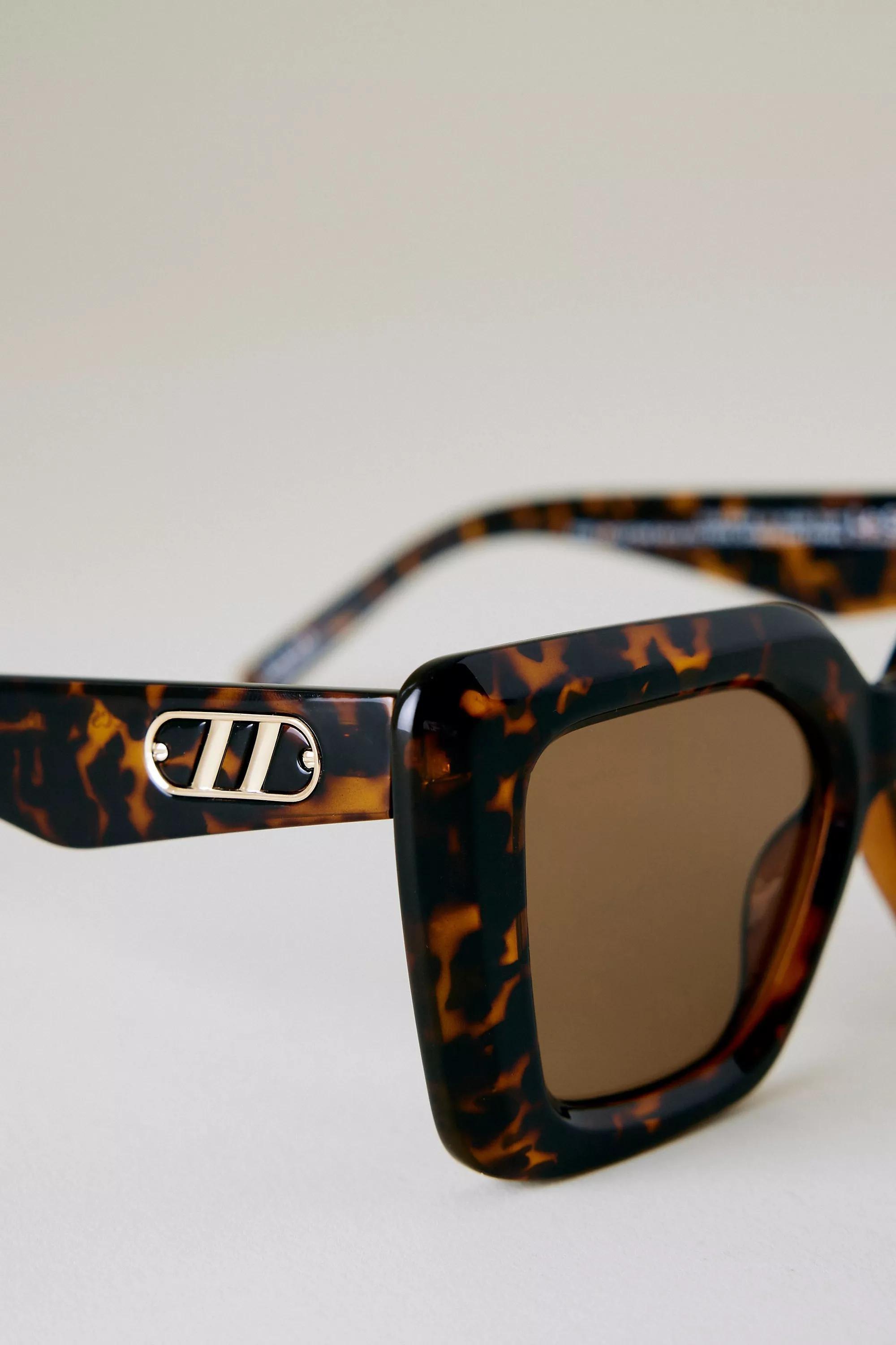 Brown Pattern Le Specs Unimaginable Square Sunglasses, A501_0029, large image number 1