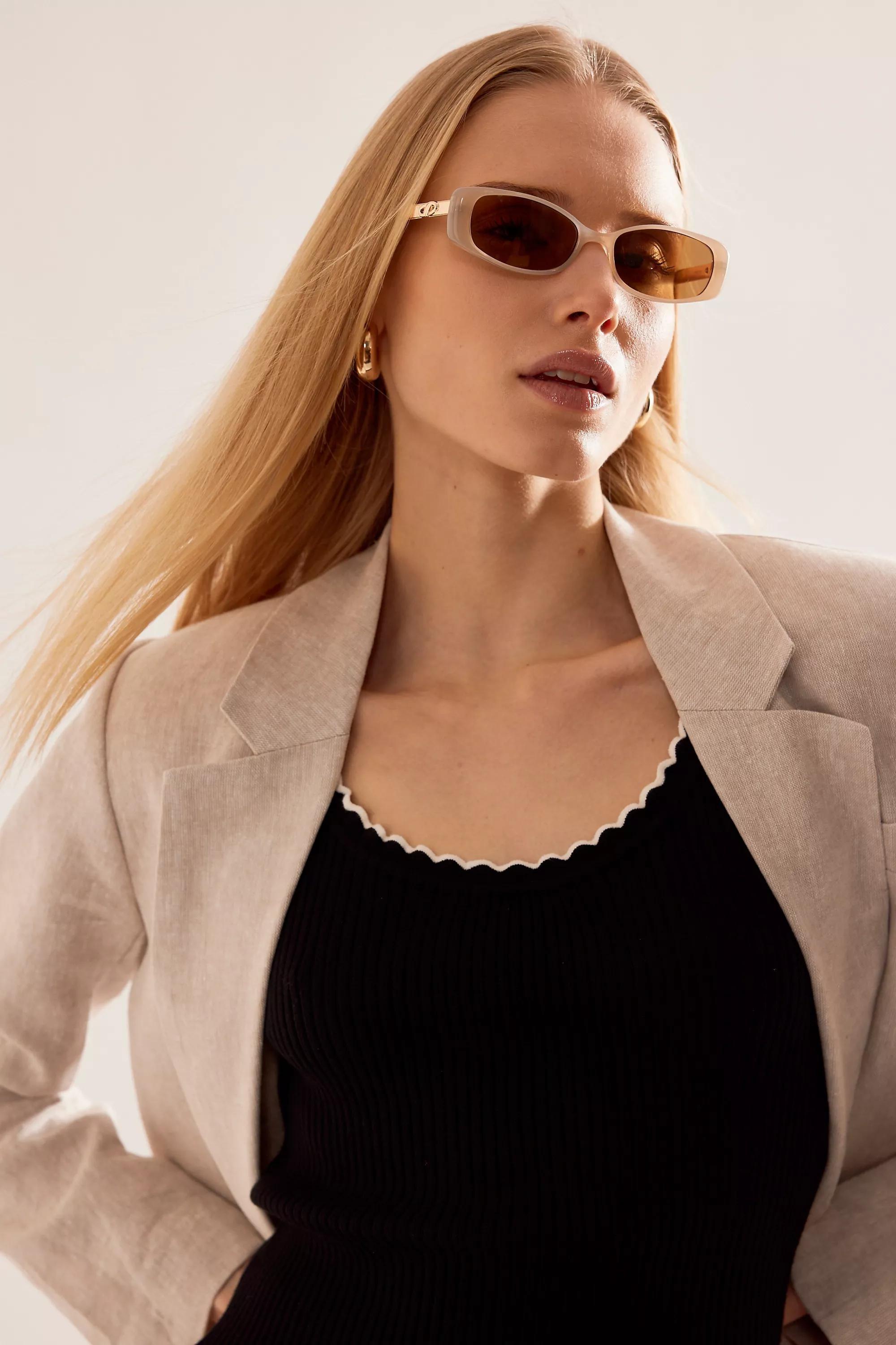 Cream Le Specs Lil Starlight Sunglasses, A501_0012, large image number 1