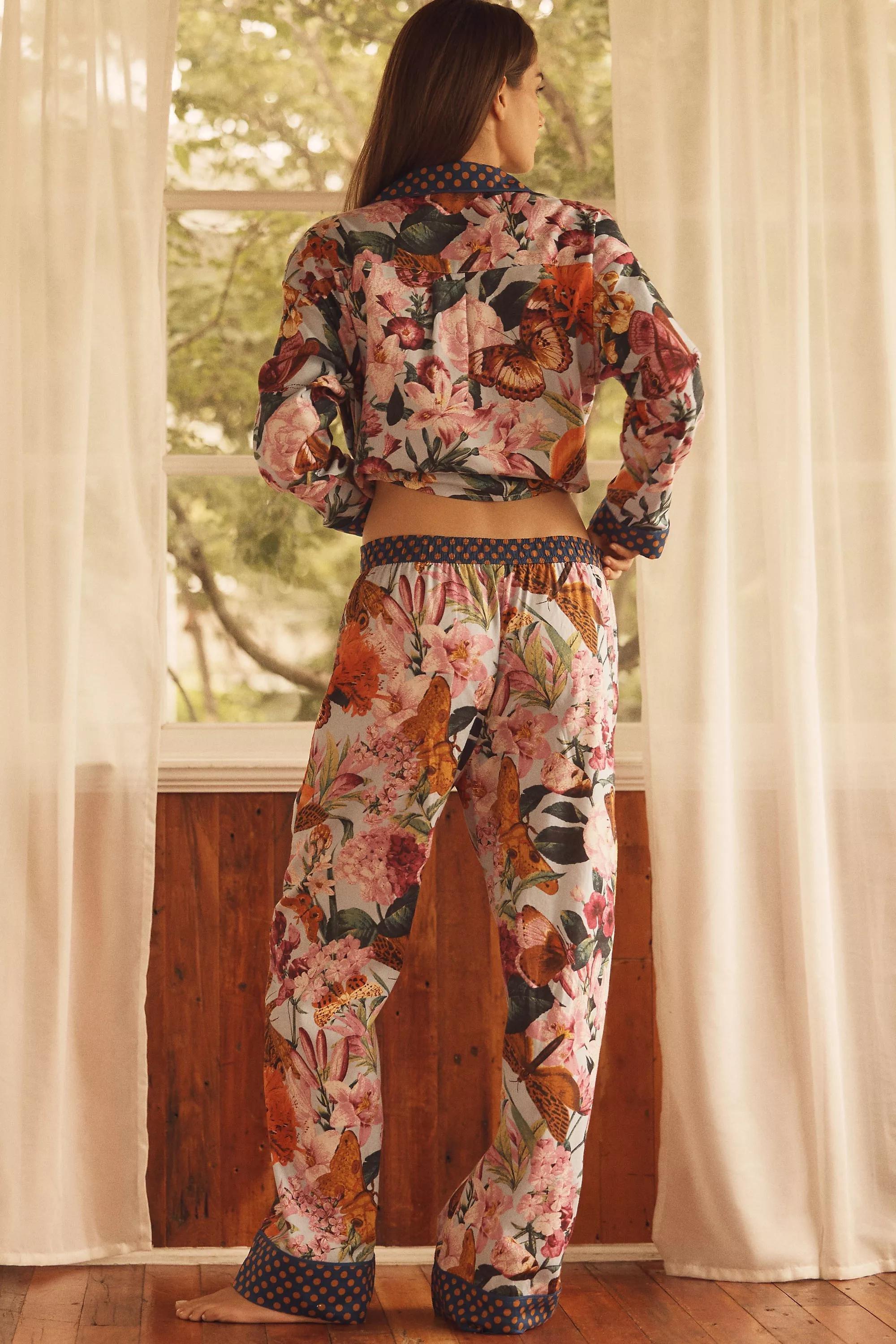 By Anthropologie Flannel Pyjama Bottoms, Blue, A501_0049, large image number 2