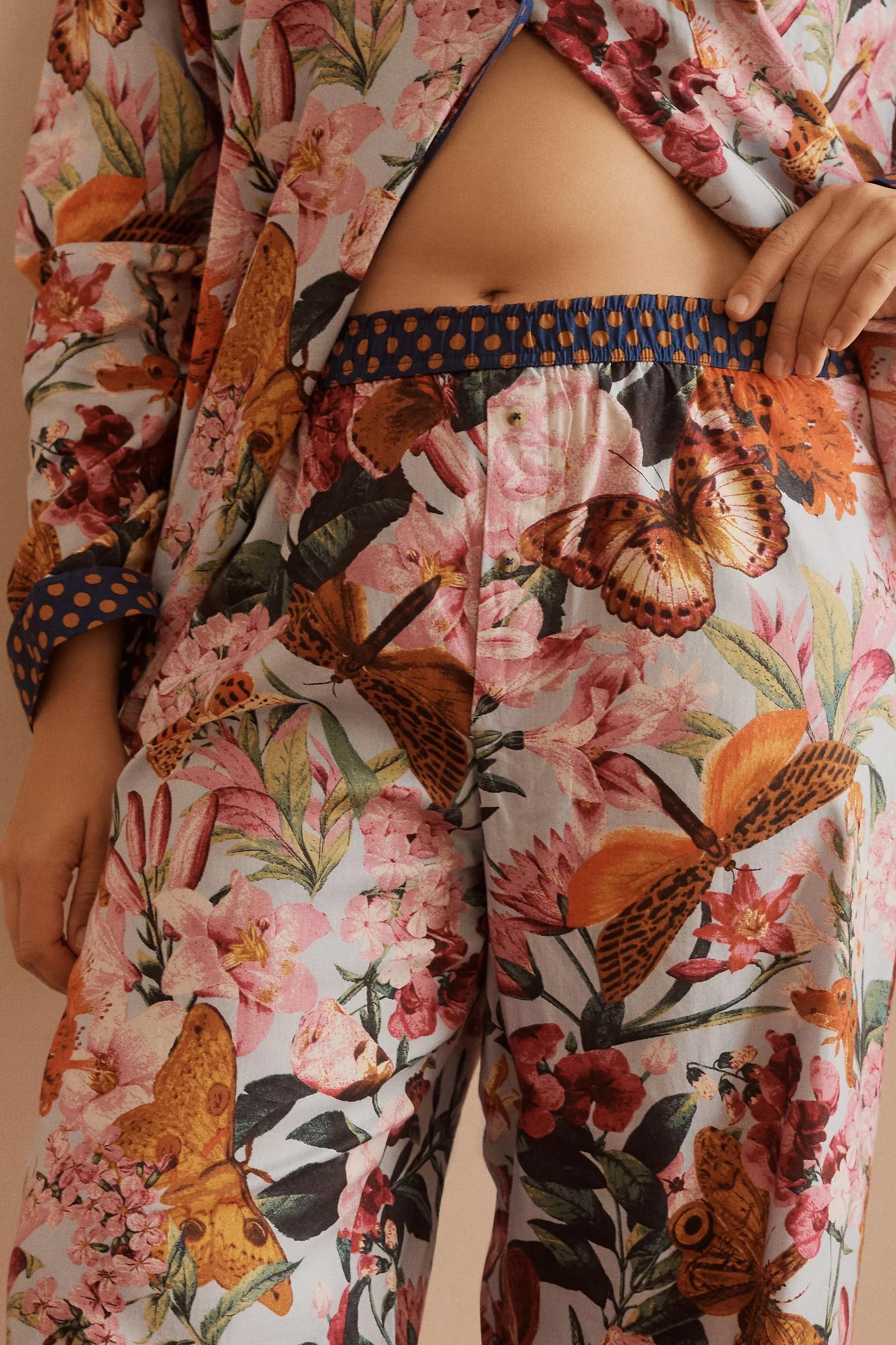 By Anthropologie Flannel Pyjama Bottoms, Blue, A501_0049, large image number 4