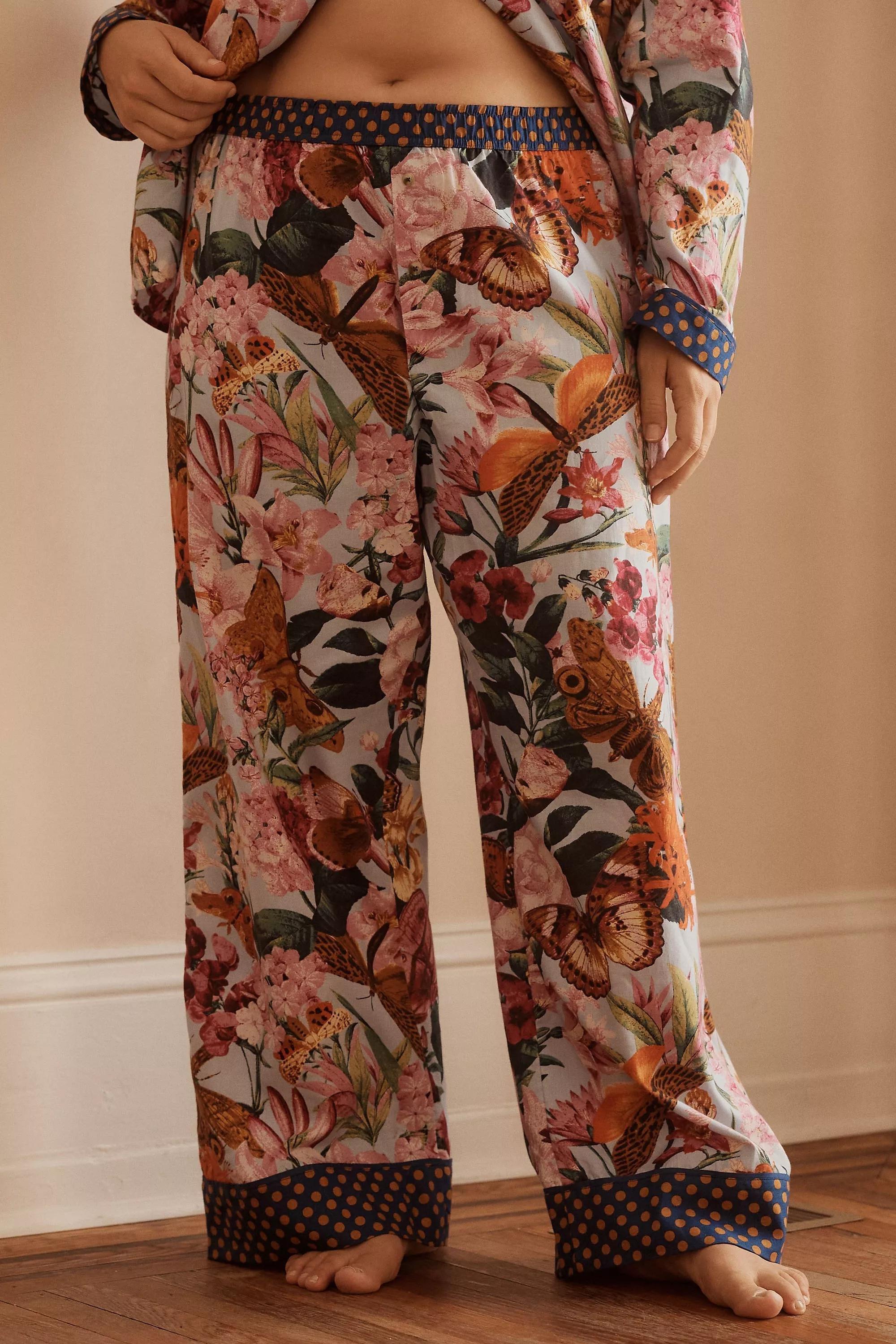 By Anthropologie Flannel Pyjama Bottoms, Blue, A501_0049, large image number 5