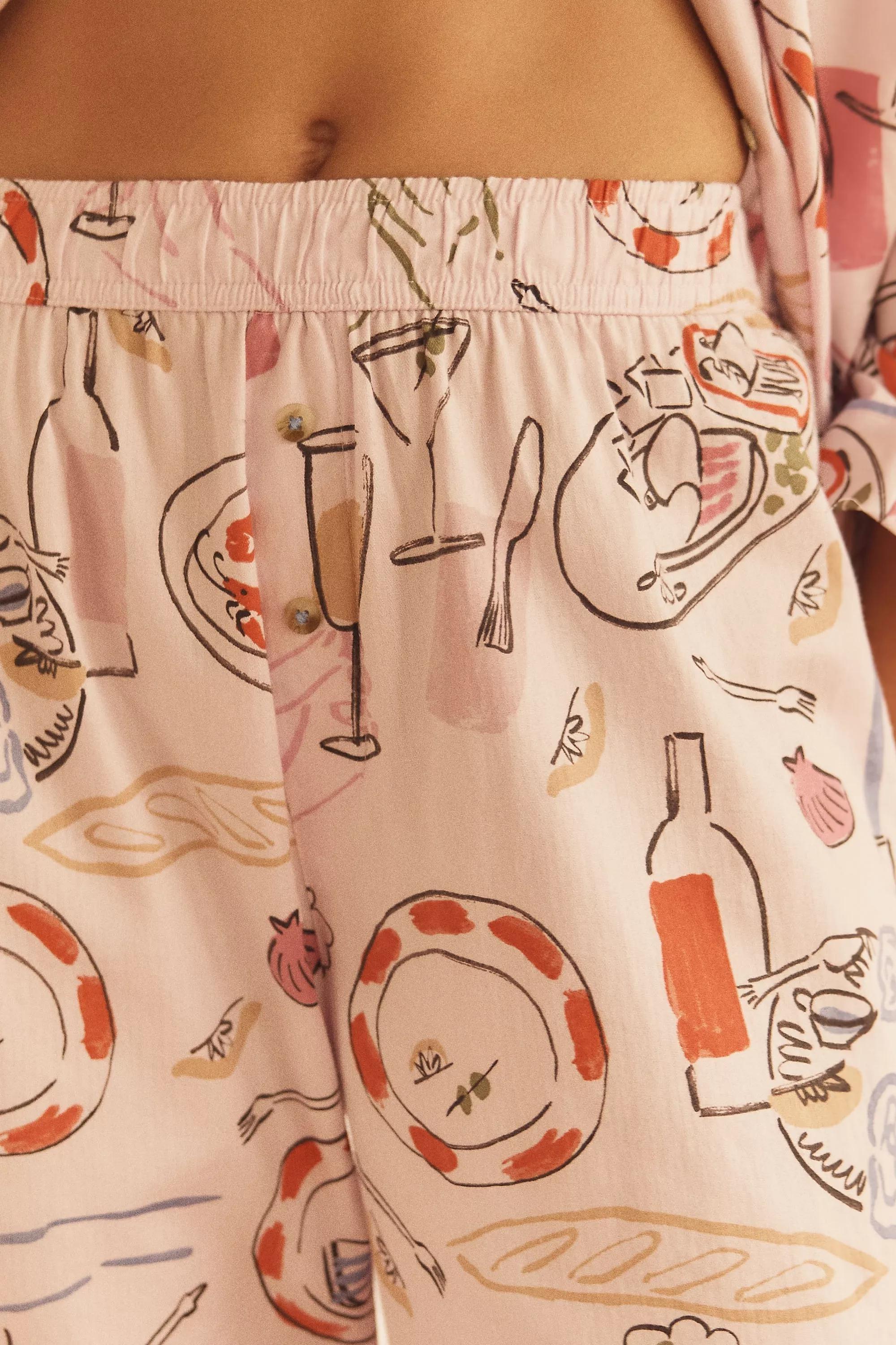 By Anthropologie Flannel Pyjama Bottoms, Pink, A501_0266, large image number 3
