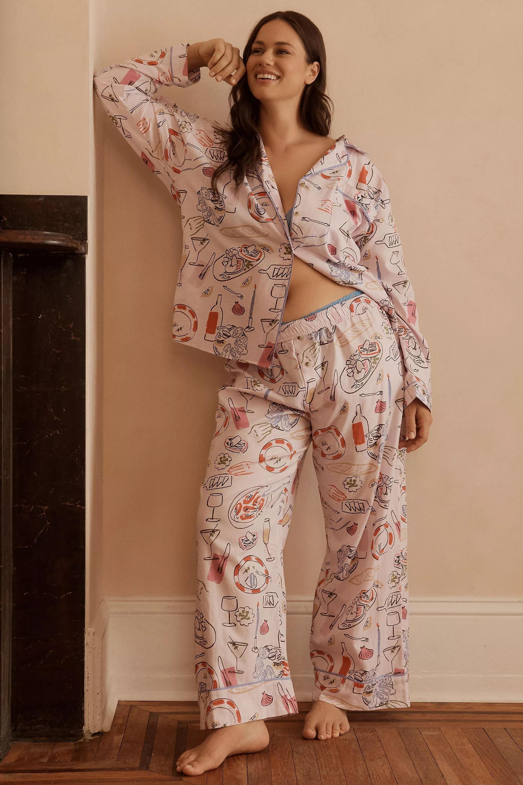 By Anthropologie Flannel Pyjama Bottoms, Pink, A501_0266, large image number 4