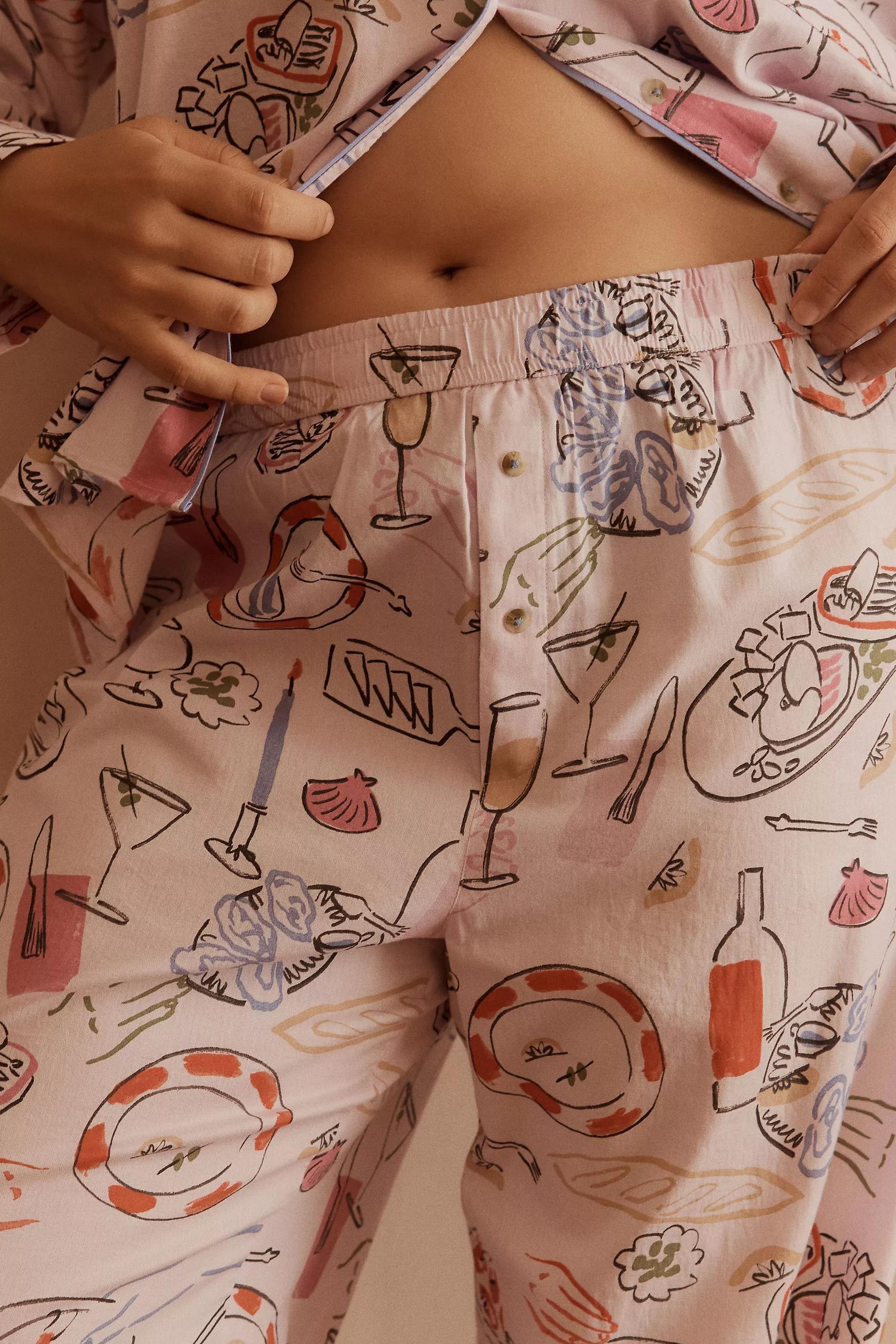 By Anthropologie Flannel Pyjama Bottoms, Pink, A501_0266, large image number 5