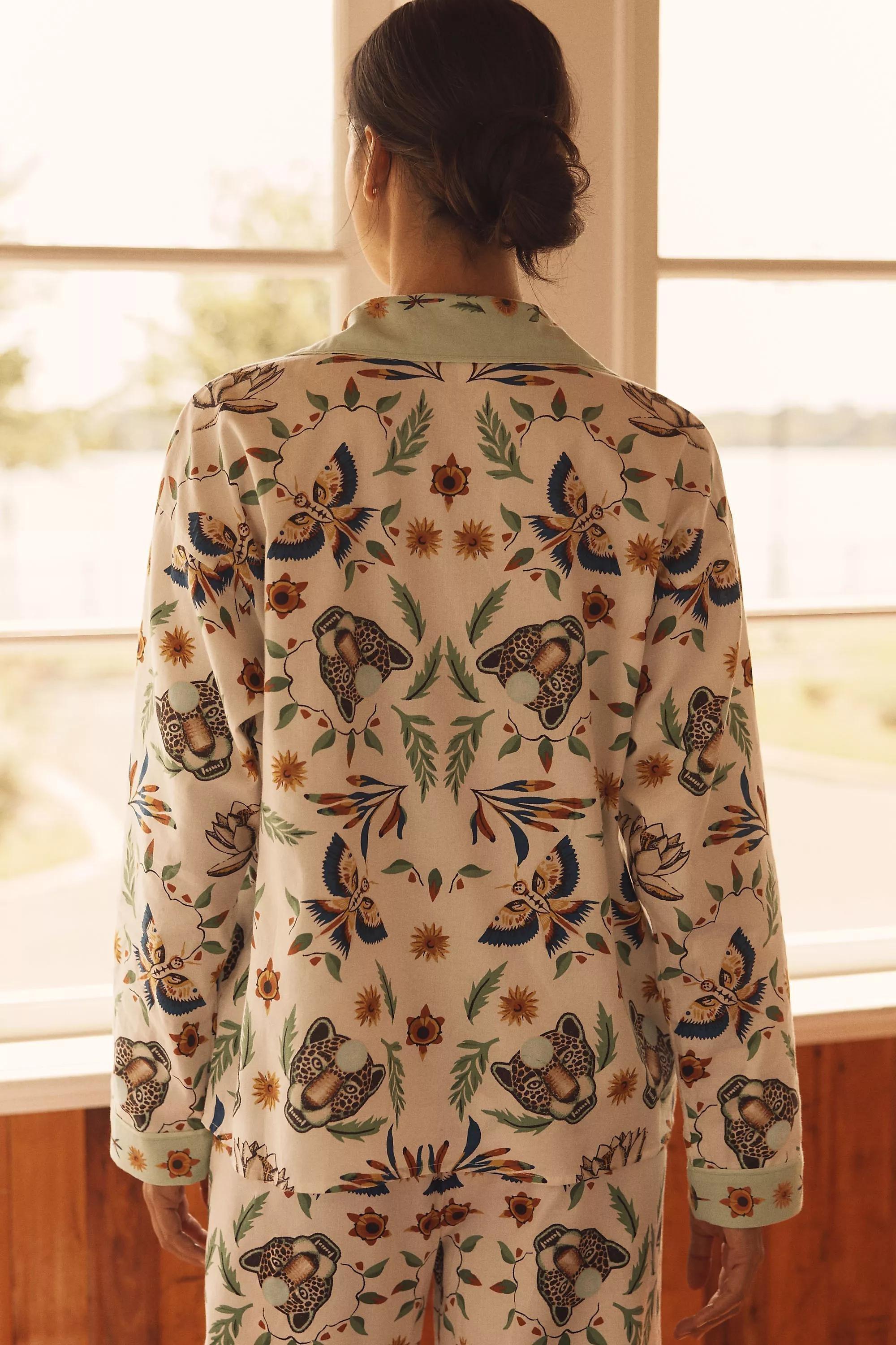 By Anthropologie Long-Sleeve Flannel Pyjama Shirt, Multicolour, A501_0015, large image number 1