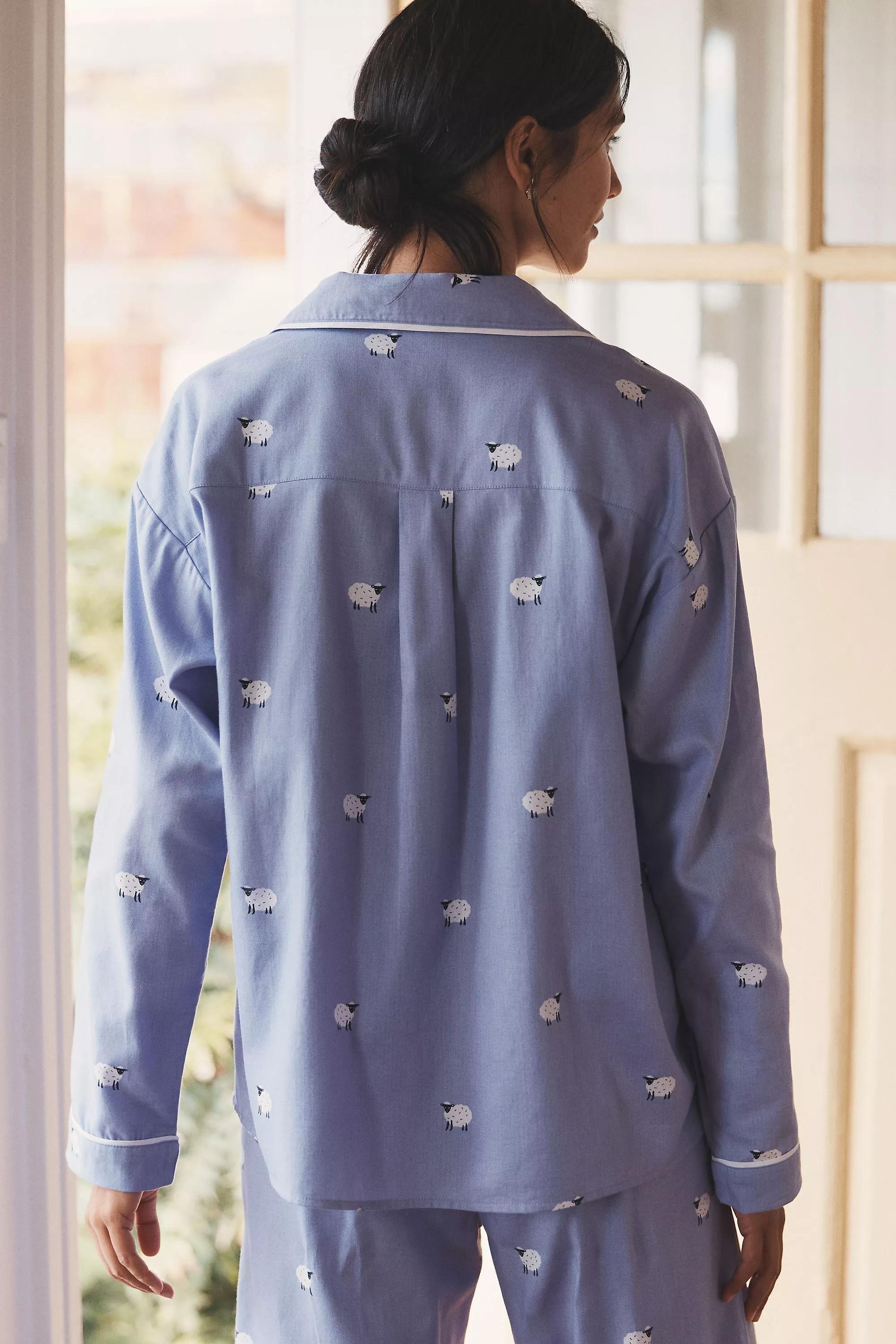 Lyrebird Cloud Flannel Pajama Top, Purple, A501_0053, large image number 1