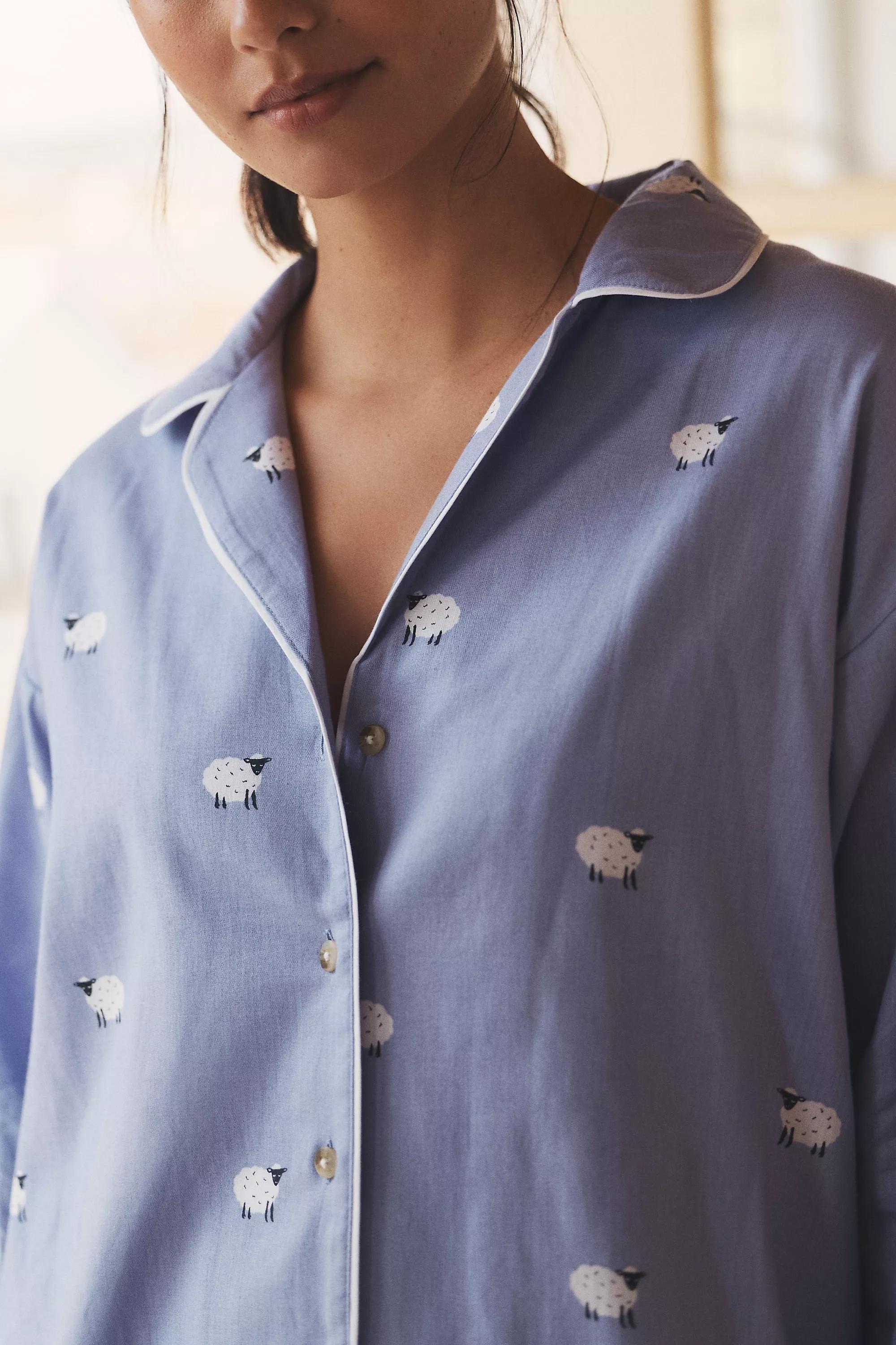 Lyrebird Cloud Flannel Pajama Top, Purple, A501_0053, large image number 3