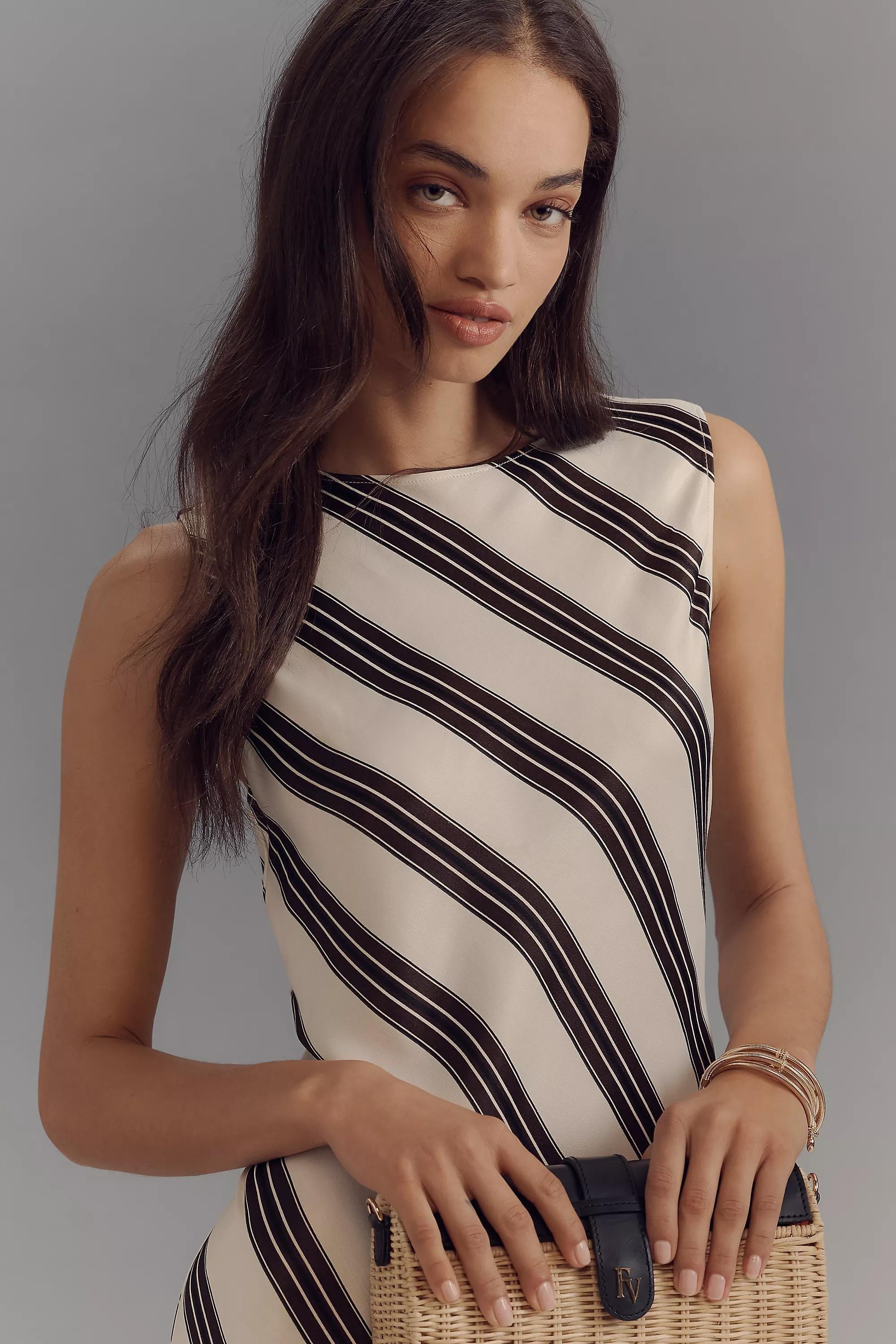 Maeve Slim Satin Midi Slip Dress, Multicolour, , large image number 1