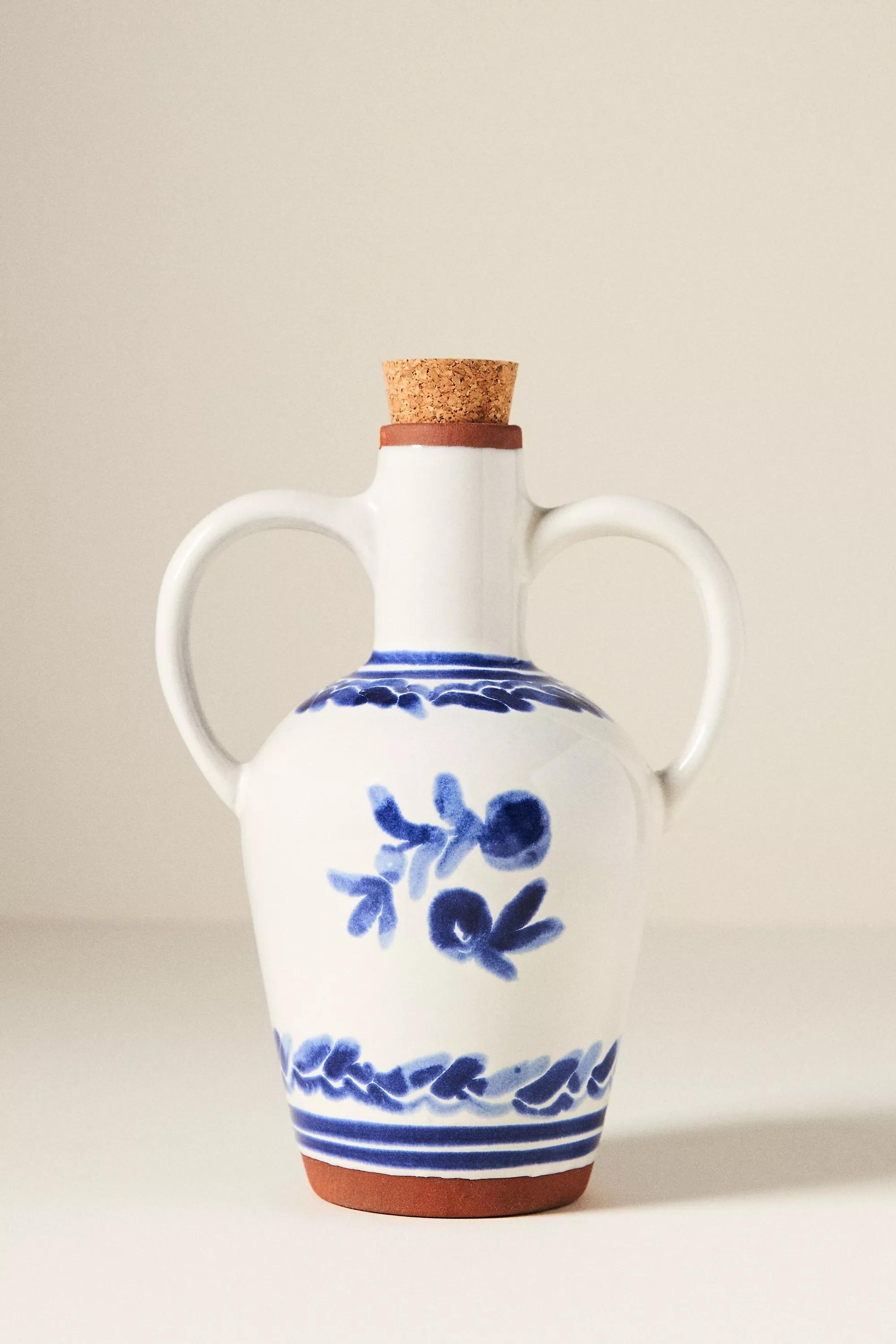 The Mediterranean Dish Terracotta Oil Cruet, Blue, A501_0040, medium