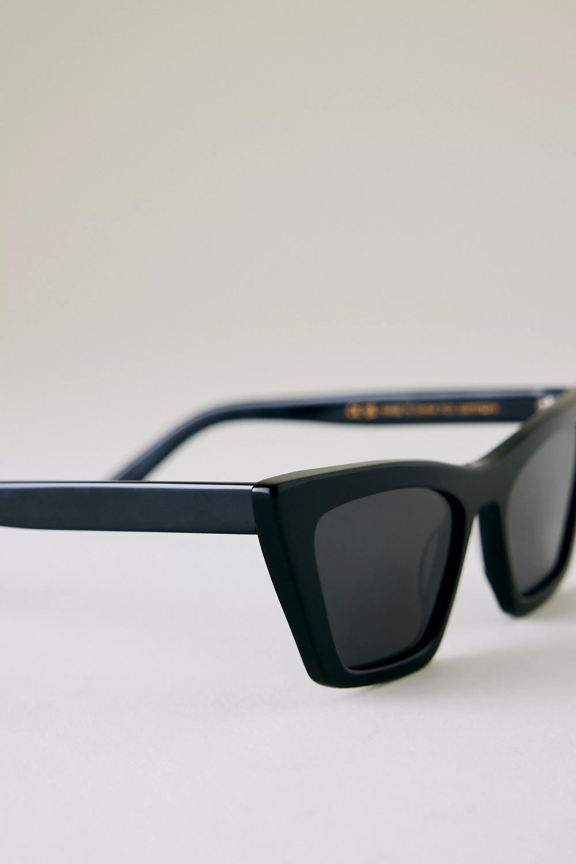 The Sabrina Acetate Edgy Cat-Eye Sunglasses, Black, A501_0001, large image number 2