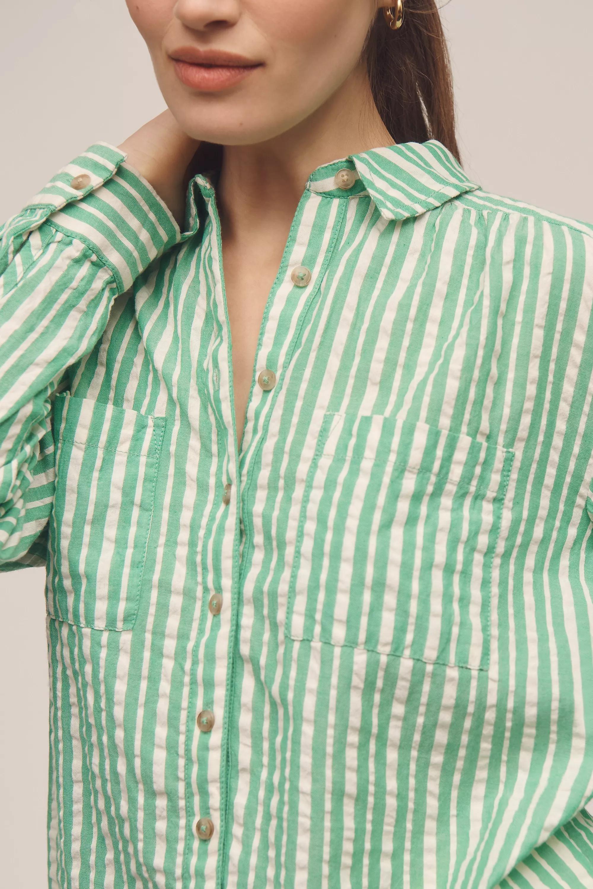 The Hadley Relaxed Button-down Shirt By Pilcro, Green, , large image number 2