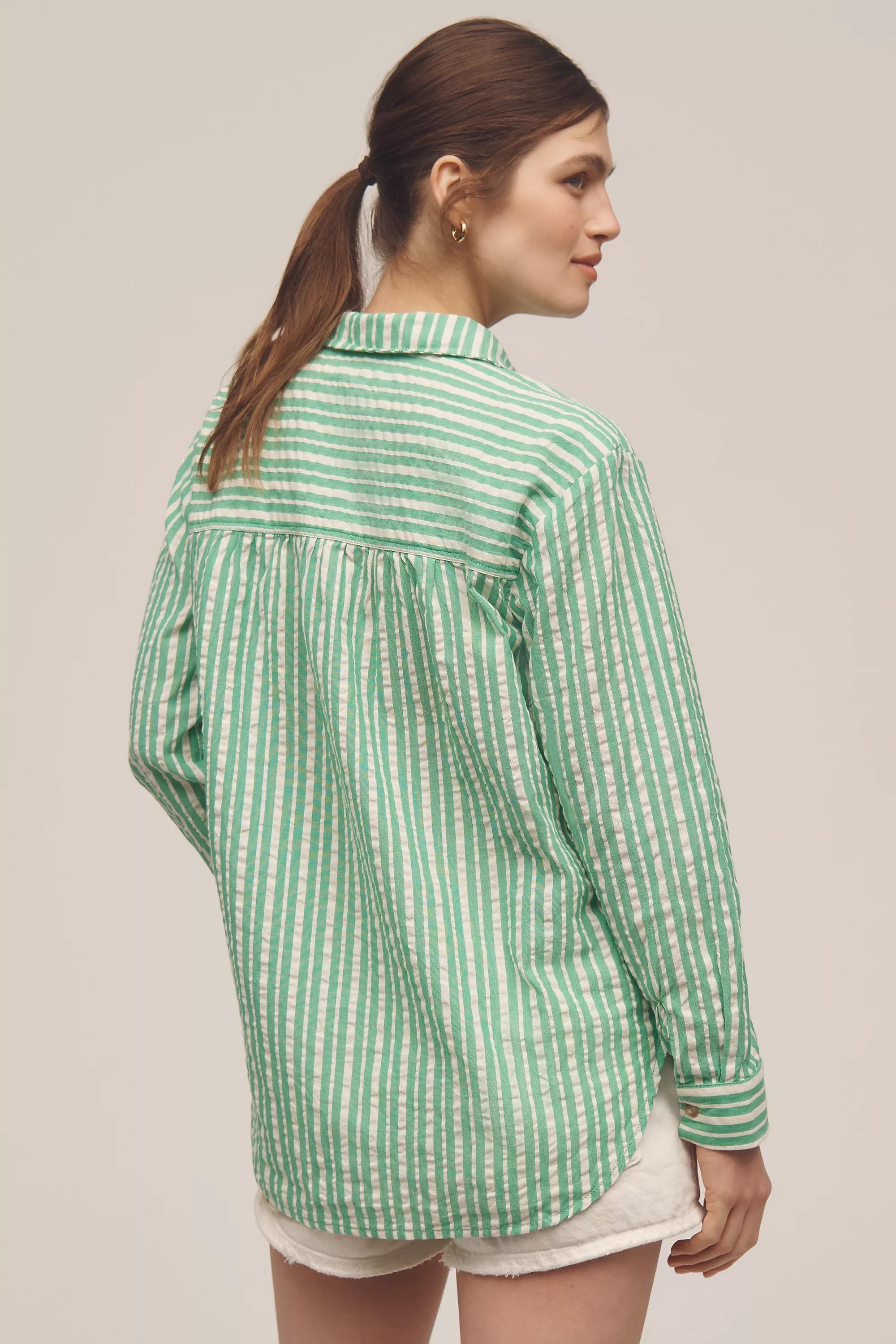 The Hadley Relaxed Button-down Shirt By Pilcro, Green, , large image number 3