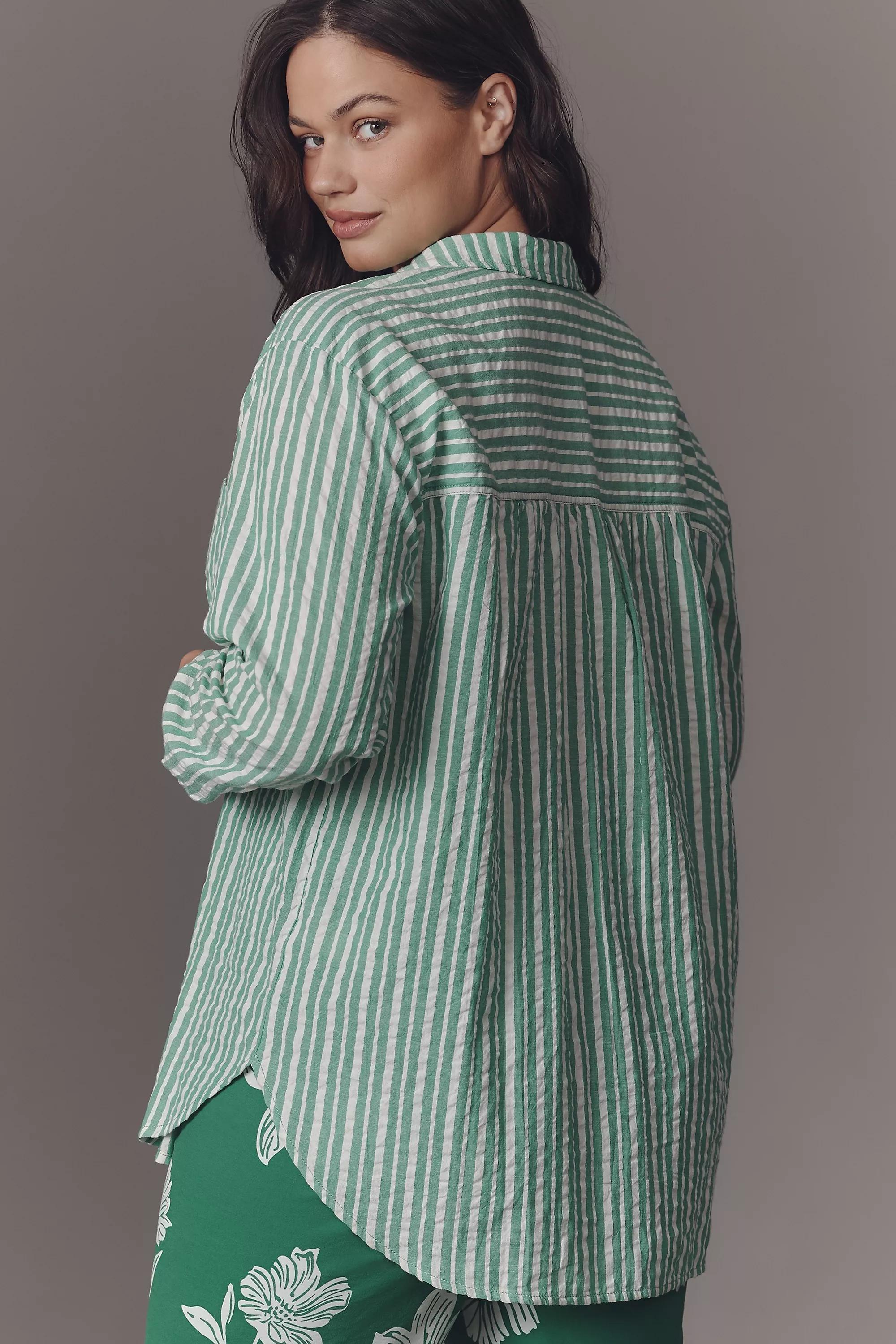 The Hadley Relaxed Button-down Shirt By Pilcro, Green, , large image number 5