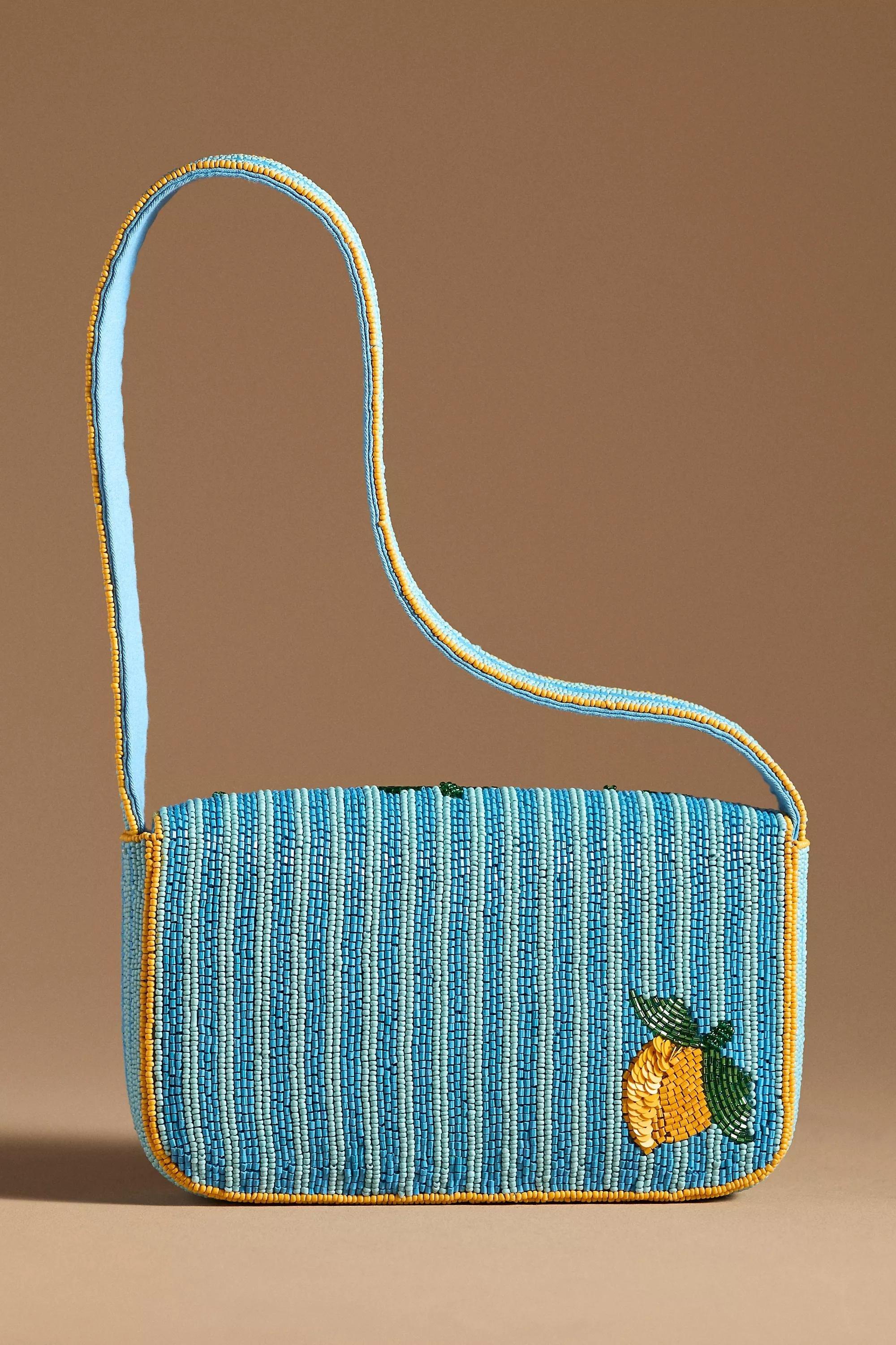 Anthropologie Embroidered Handmade Bag, Yellow, A501_0271, large image number 2
