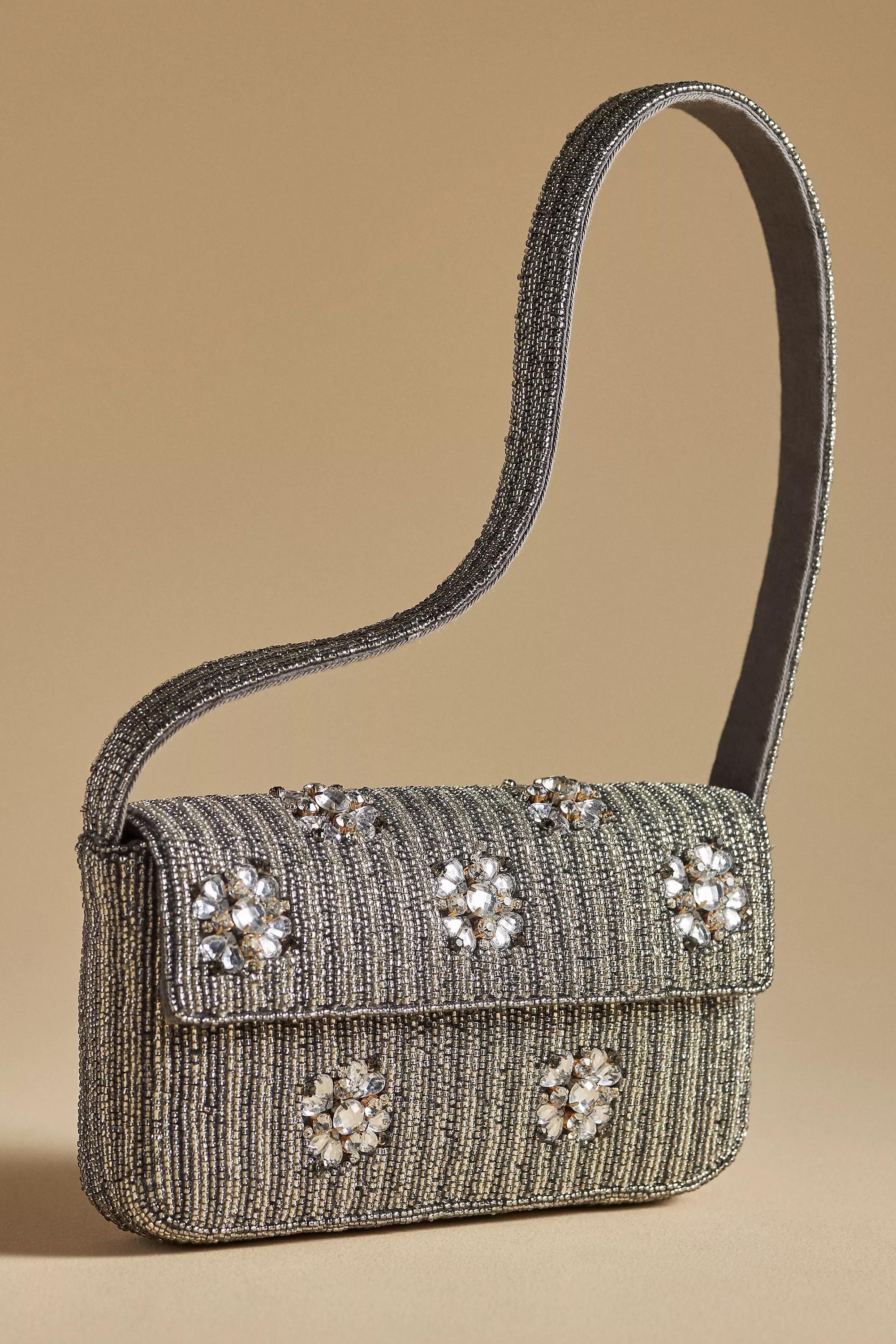 The Fiona Beaded Bag, Silver, A501_0007, large image number 0