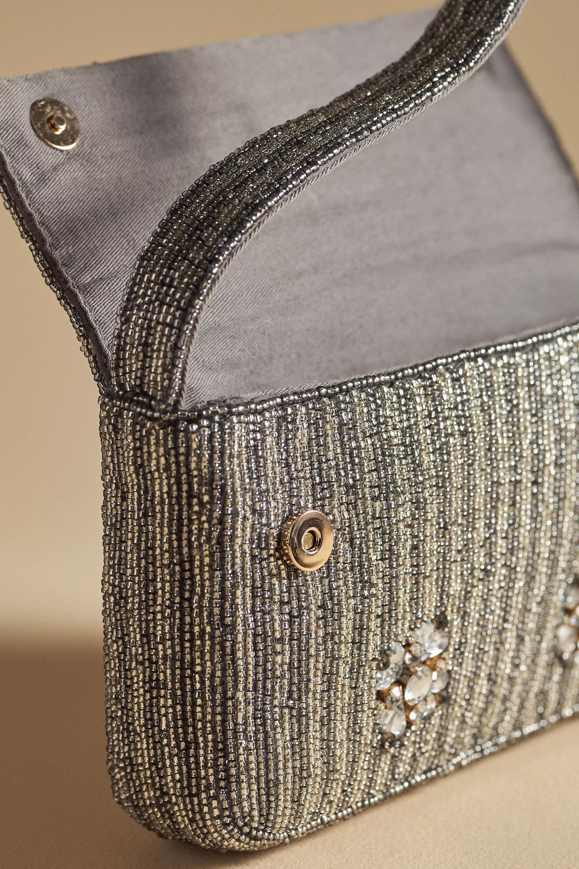 Anthropologie Embellishment Shoulder Bag, Silver, A501_0007, large image number 3