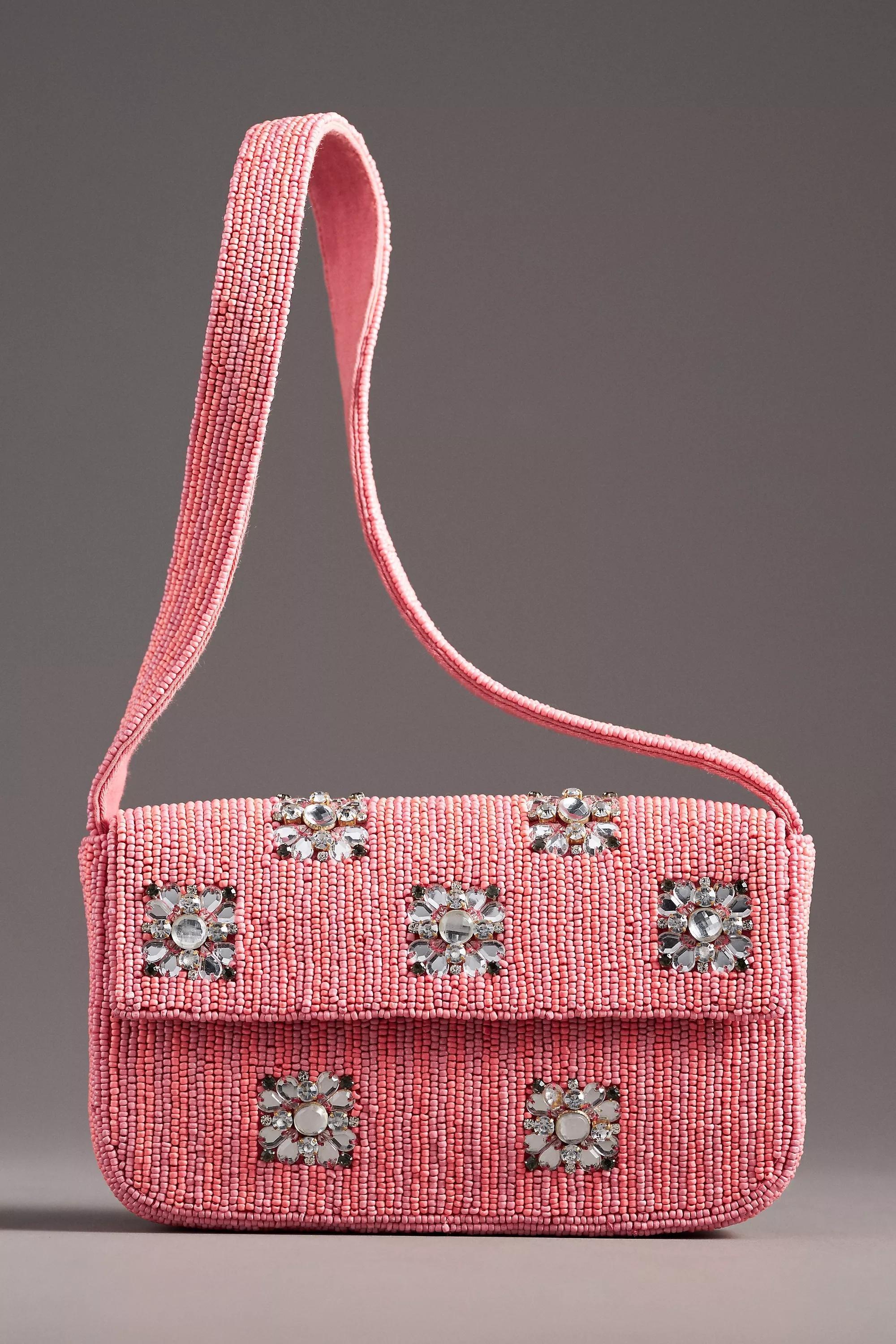 Anthropologie Embellishment Cross-Body, Red, , medium