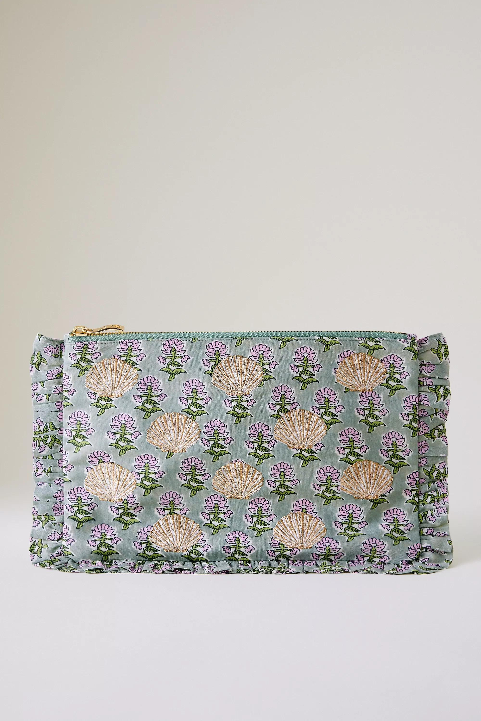By Elizabeth Scarlett Rebirth Ruffle Pouch, Green, A501_0037, medium