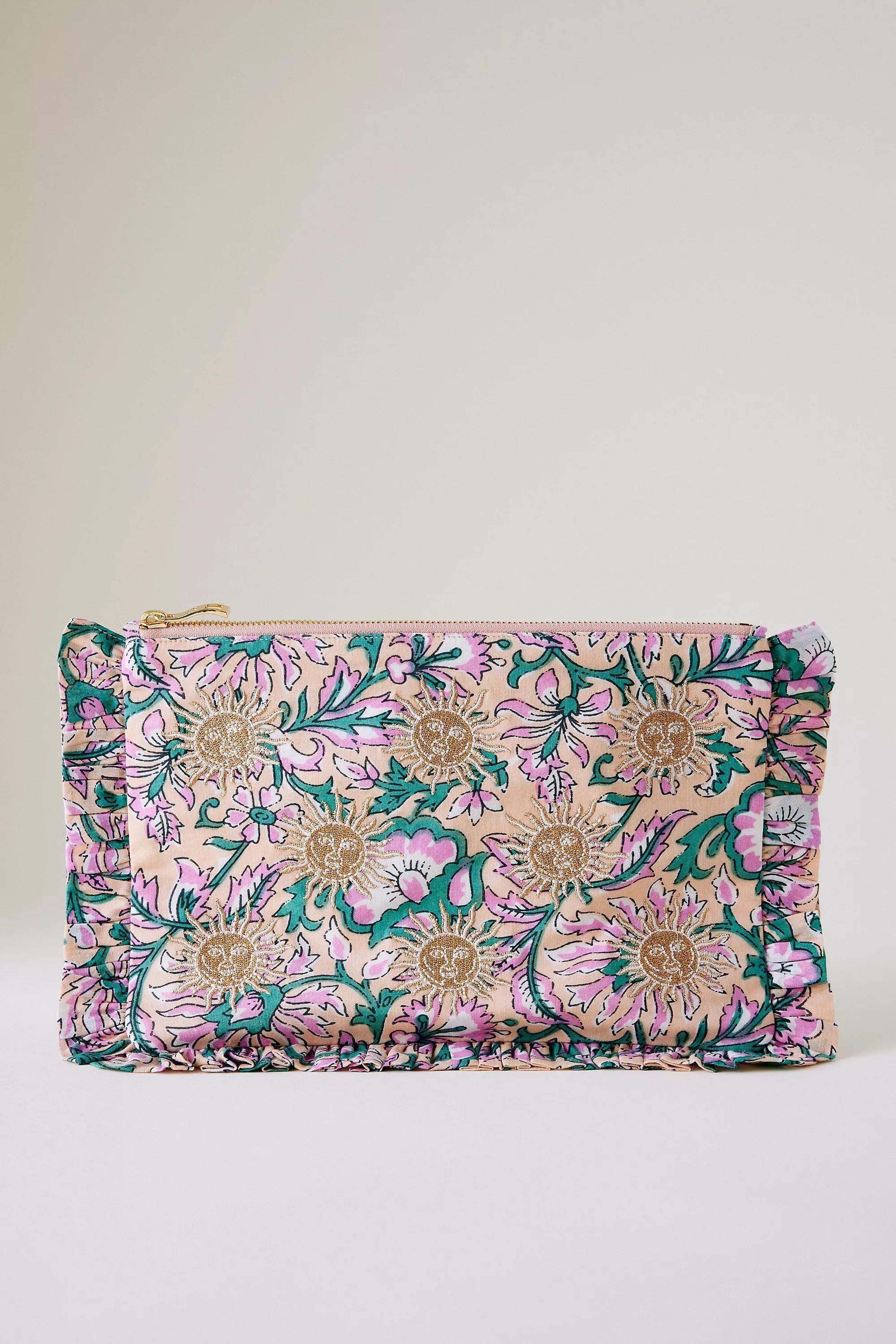 By Elizabeth Scarlett Rebirth Ruffle Pouch, Purple, A501_0055, large image number 0