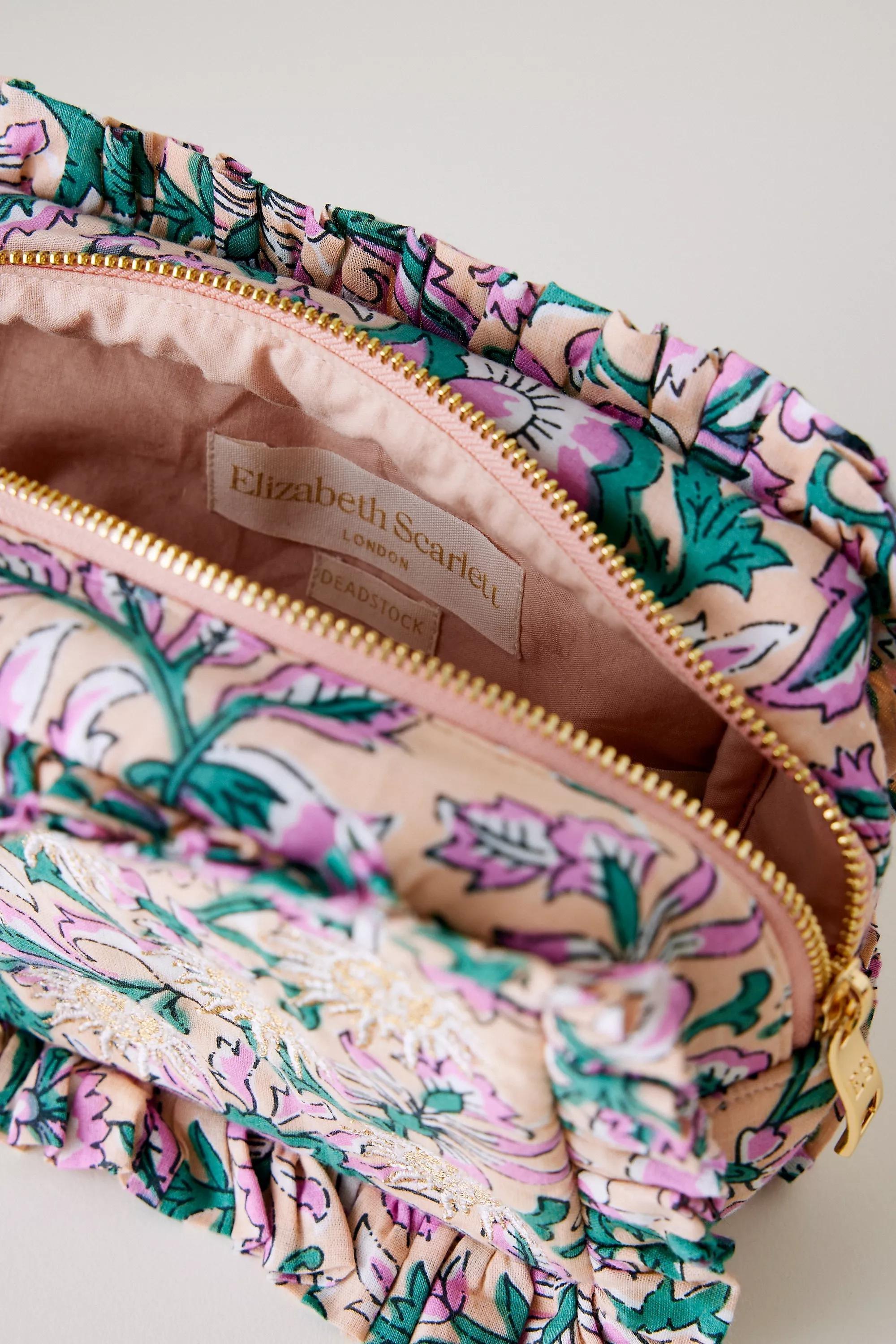 By Elizabeth Scarlett Ruffle Makeup Bag, Purple, A501_0055, large image number 2