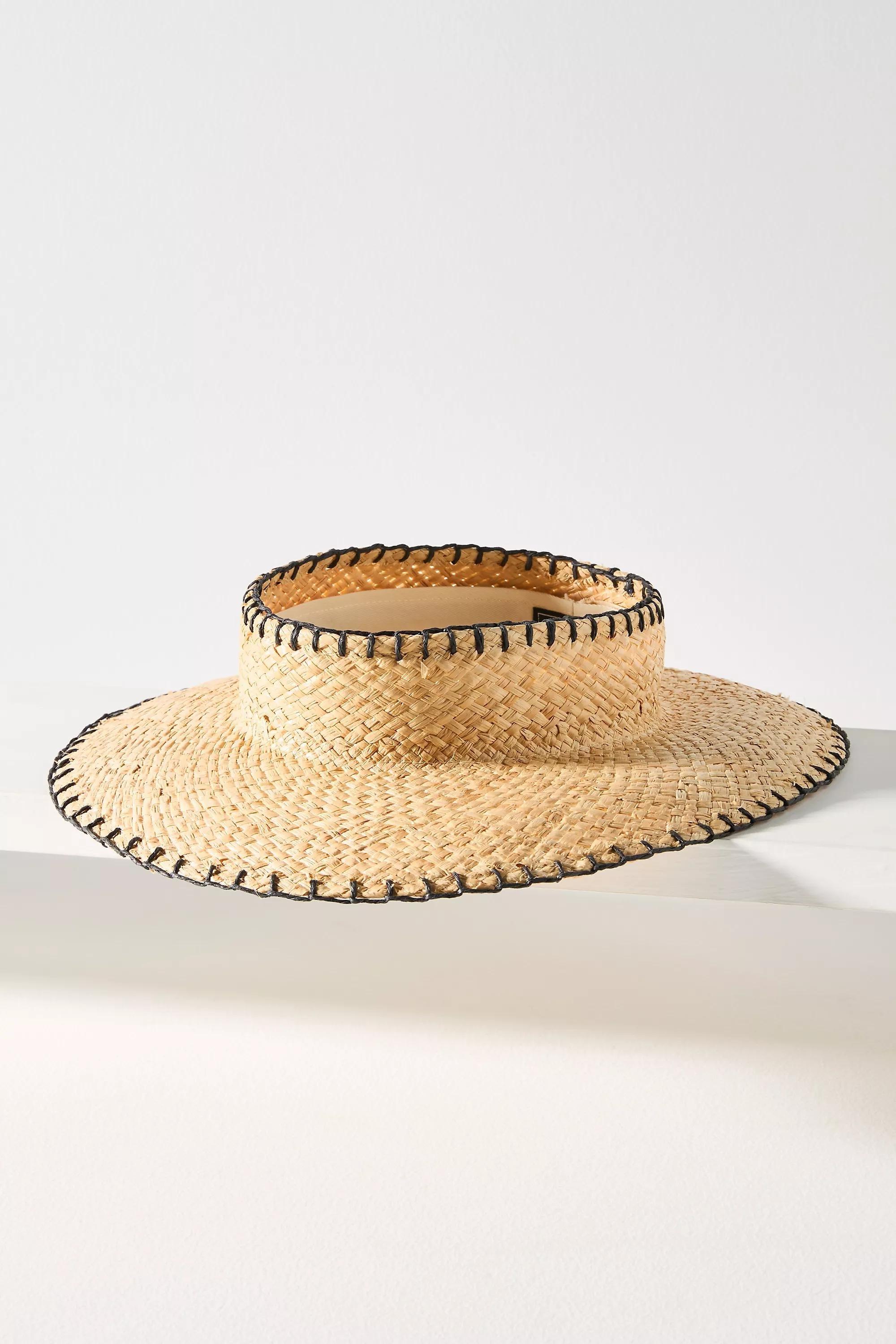 Wyeth Julia Straw Visor, Beige, A501_0016, large image number 1