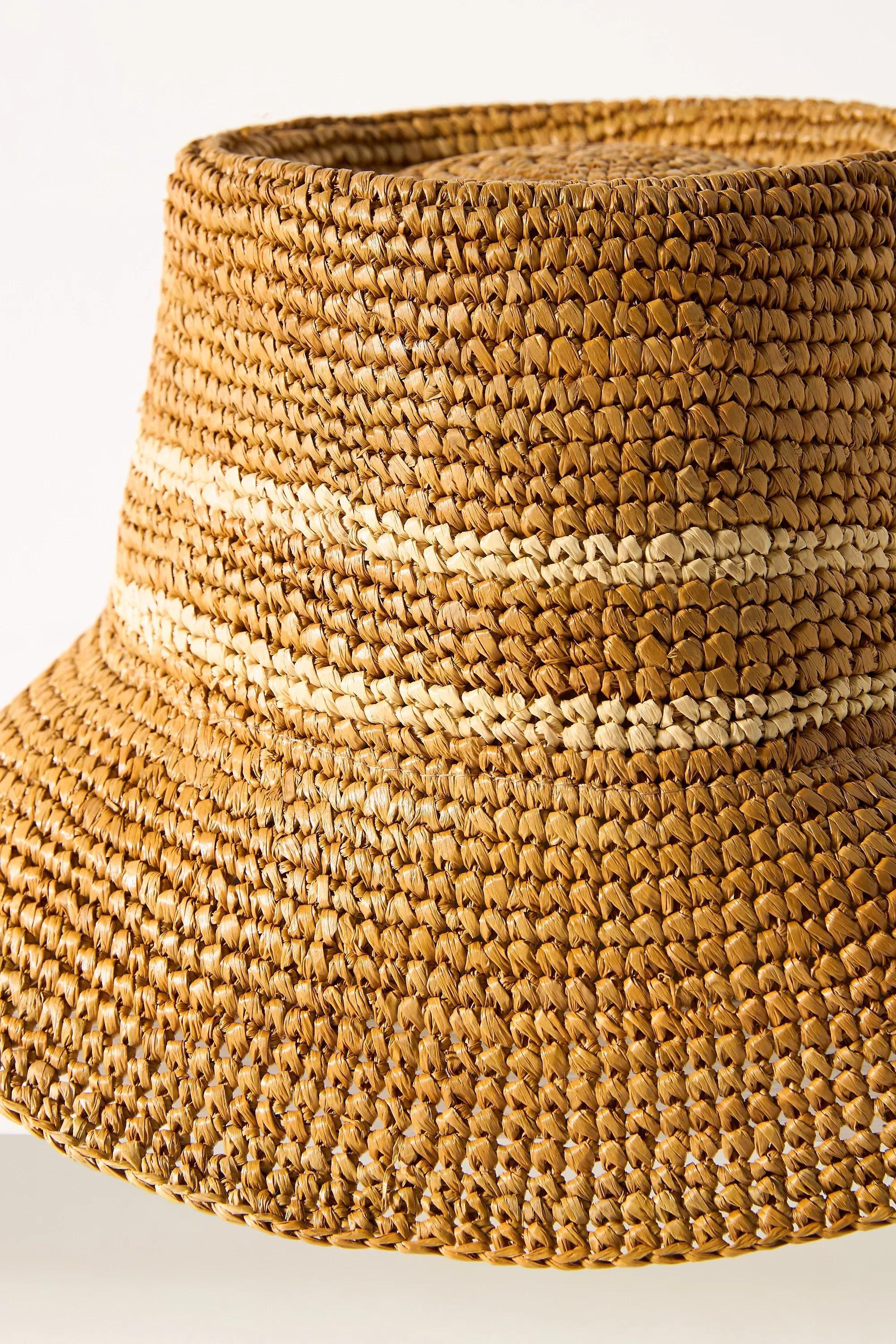 Wyeth Raffia Straw Bucket Hat, Brown, A501_0020, large image number 2