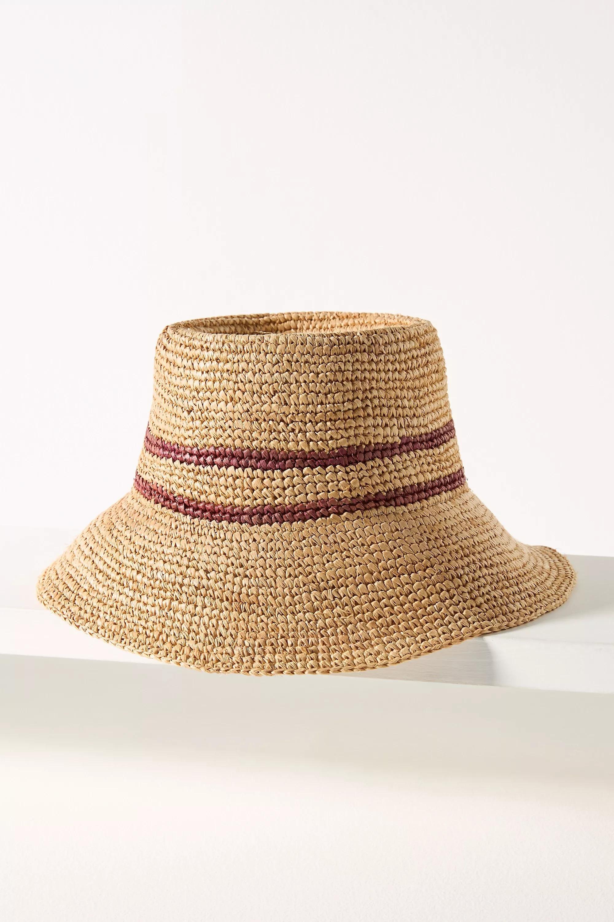 Wyeth Raffia Straw Bucket Hat, White, A501_0222, large image number 0