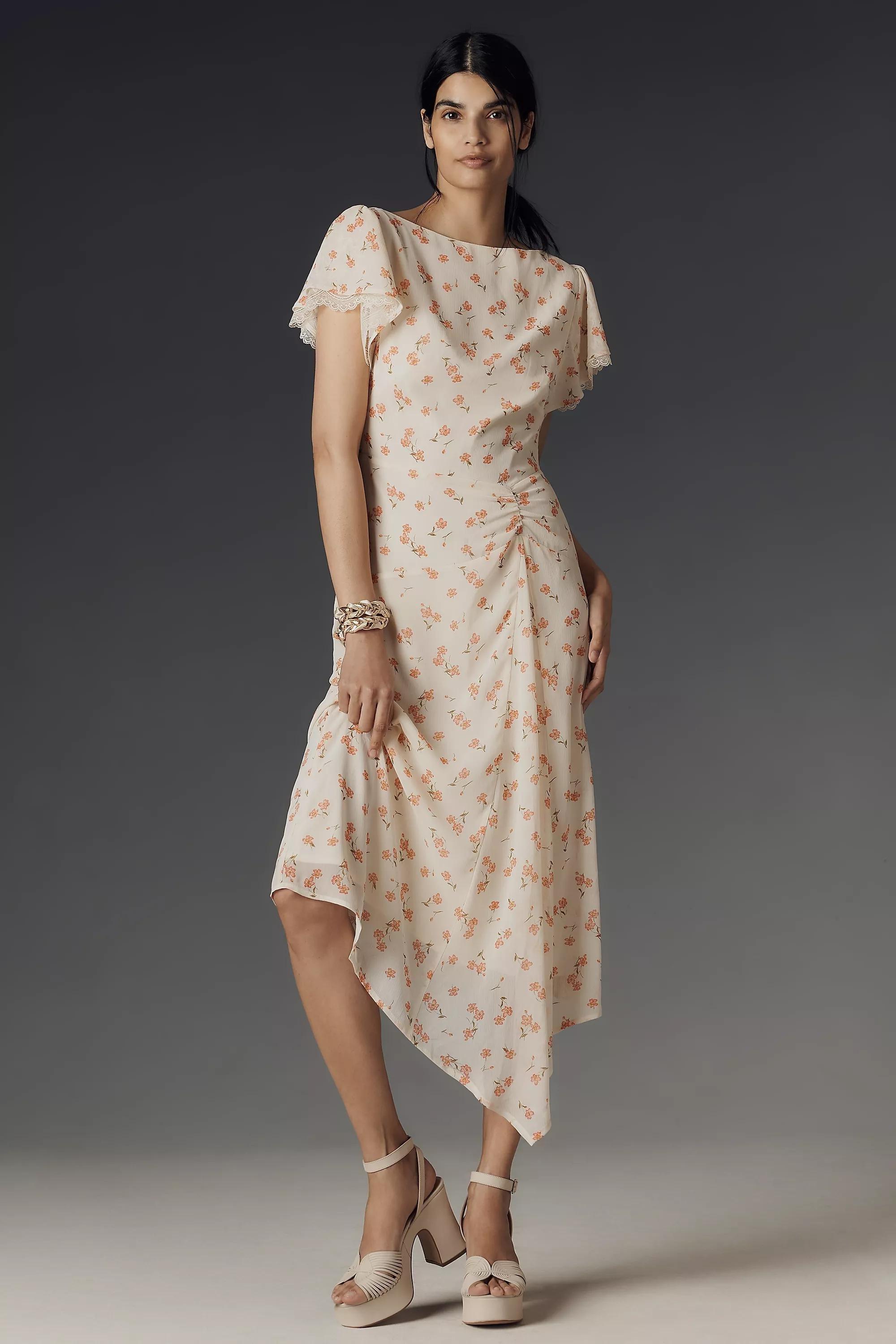 Anthropologie Floral Asymmetric Maxi Dress, , large image number 0