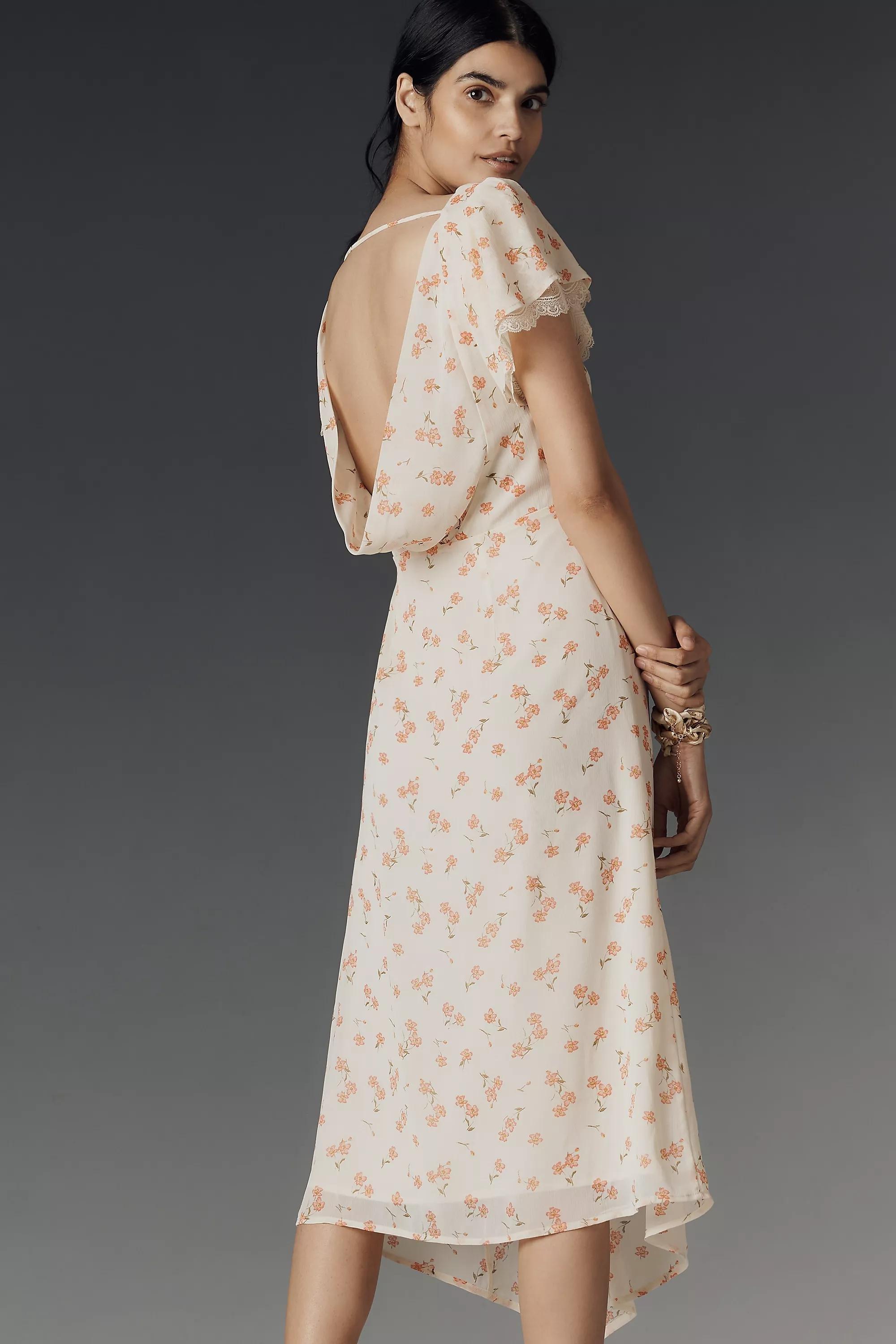 Anthropologie Floral Asymmetric Maxi Dress, , large image number 2