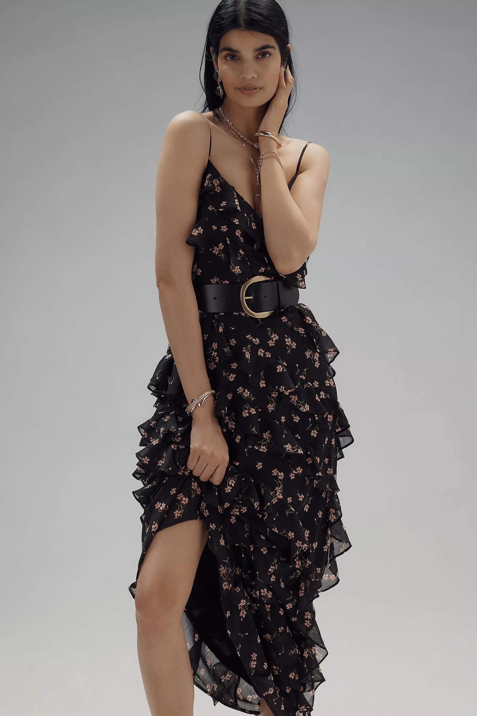 Anthropologie Floral Ruched Maxi Dress, , large image number 0