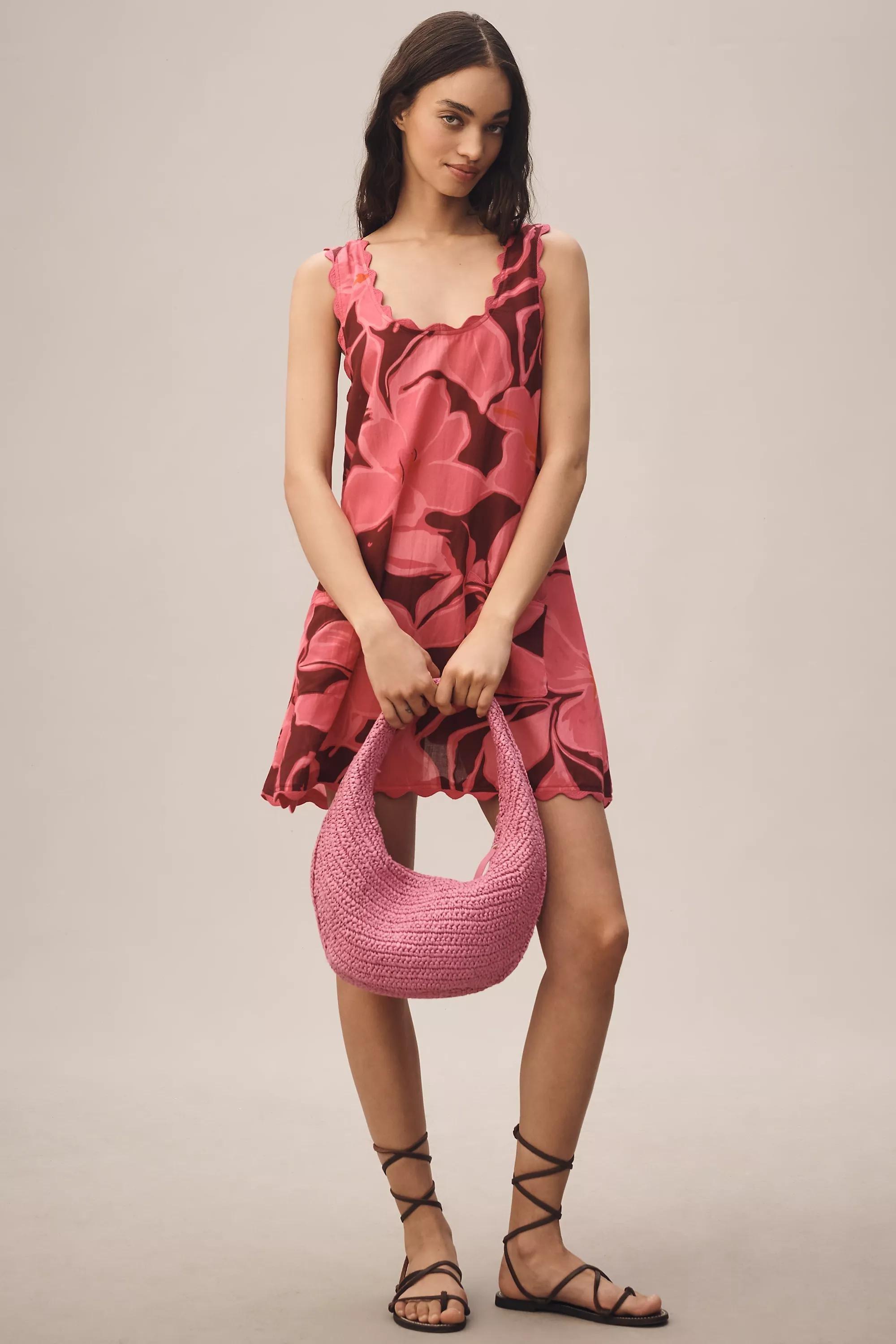 Anthropologie Dress Floral Baby Doll, Pink, A501_0266, large image number 0