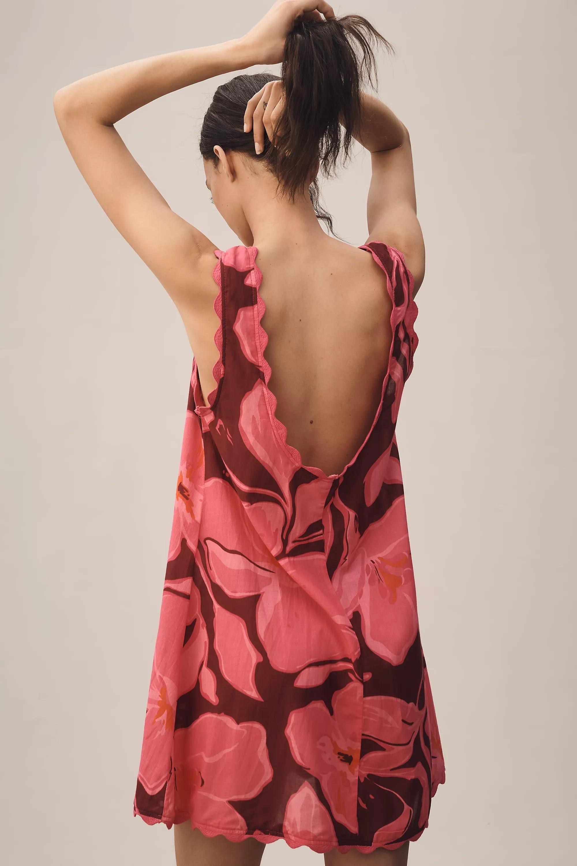 Anthropologie Dress Floral Baby Doll, Pink, A501_0266, large image number 1