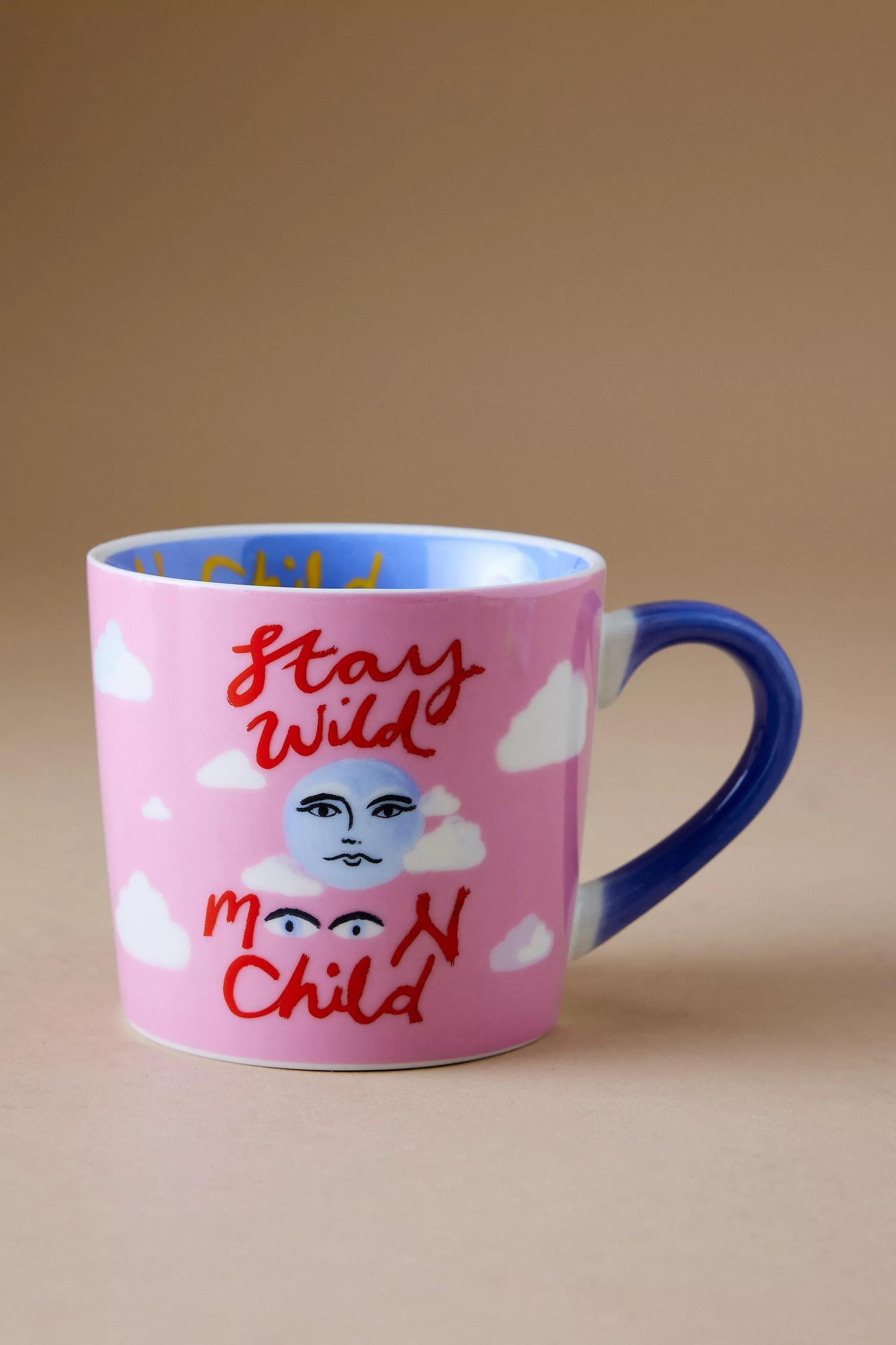 By Eleanor Bowmer Stay Wild Moon Mug, Pink, A501_0066, large image number 0