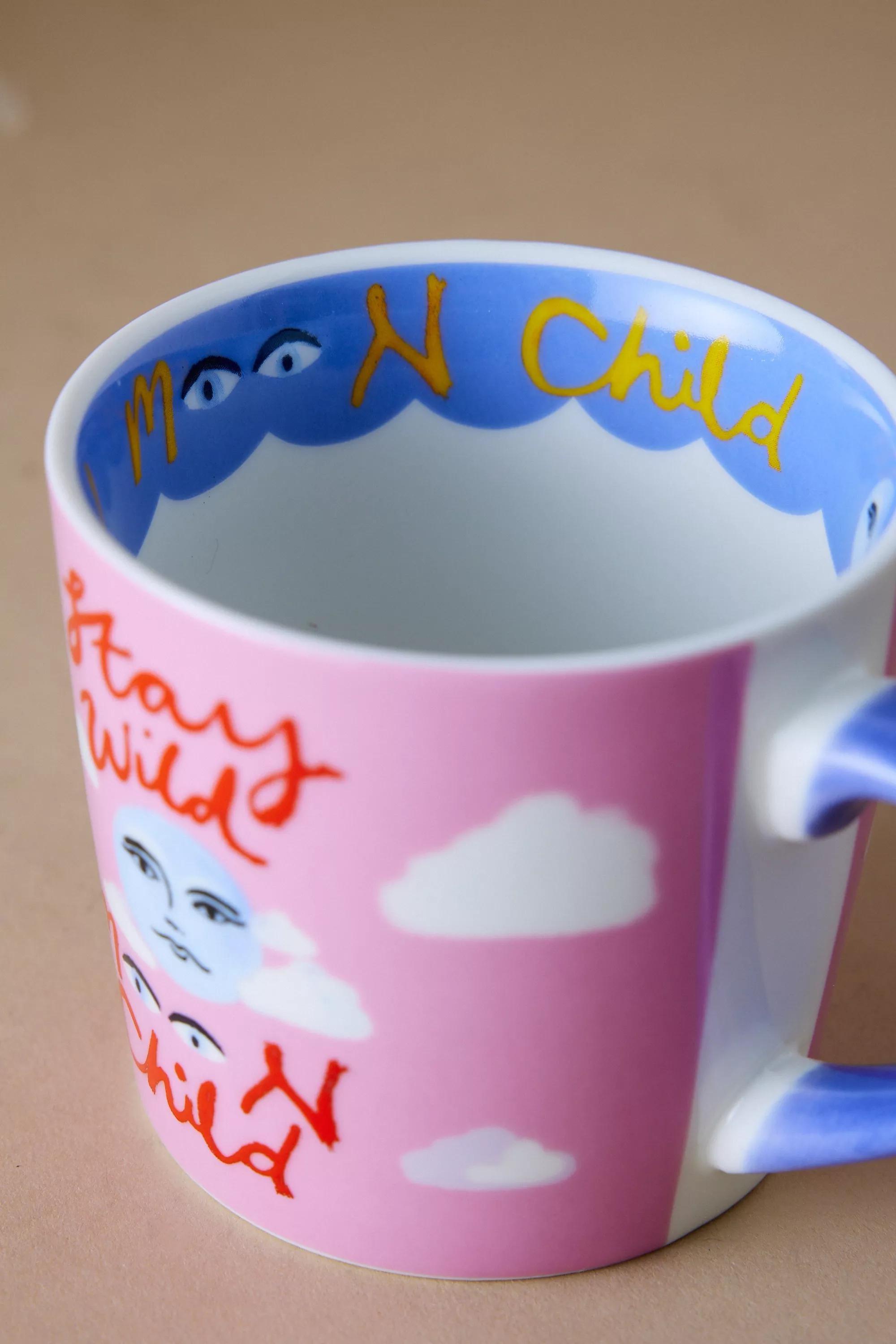 By Eleanor Bowmer Stay Wild Moon Mug, Pink, A501_0066, large image number 1