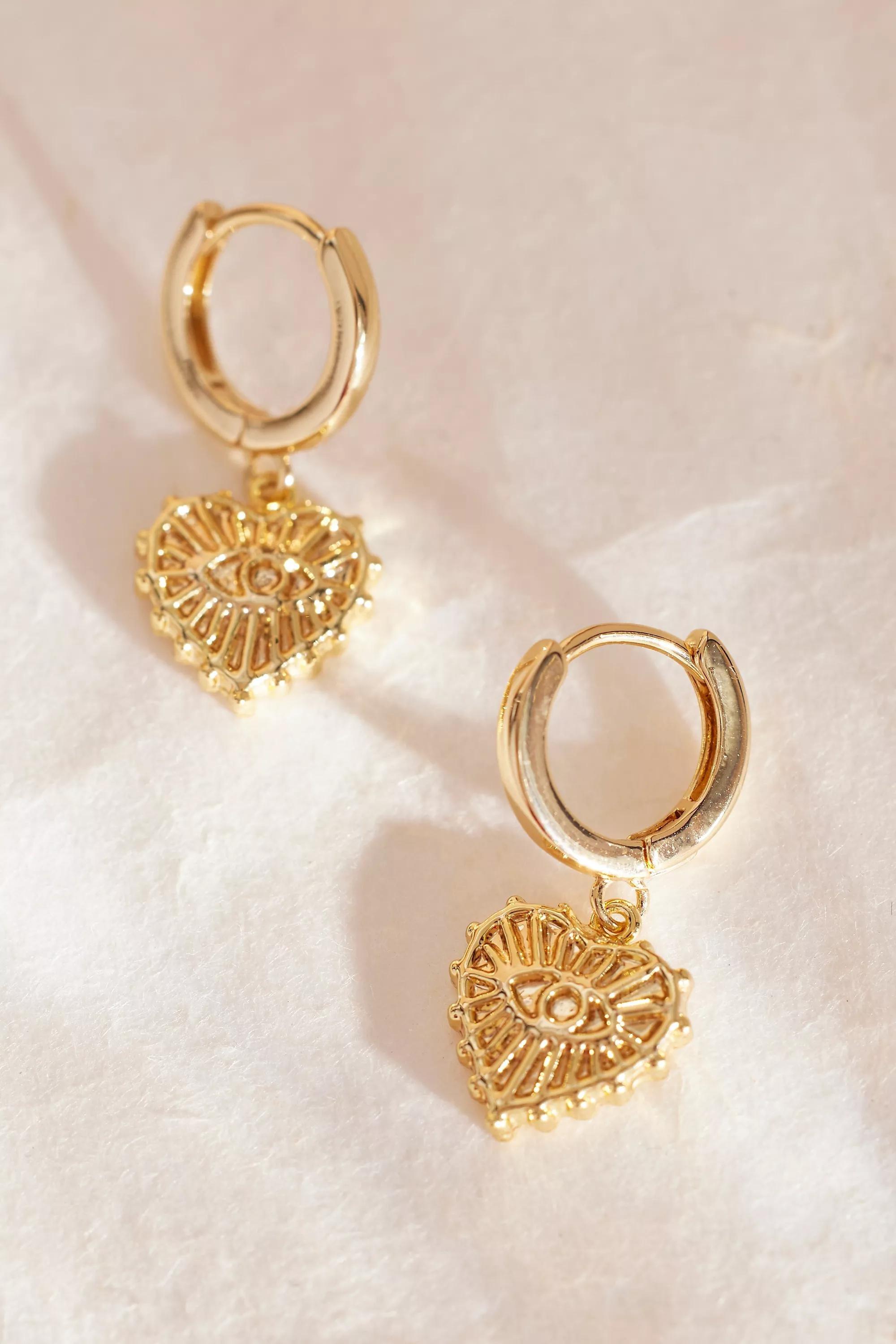 Anthropologie Charm Hoop, Gold, A501_0070, large image number 0