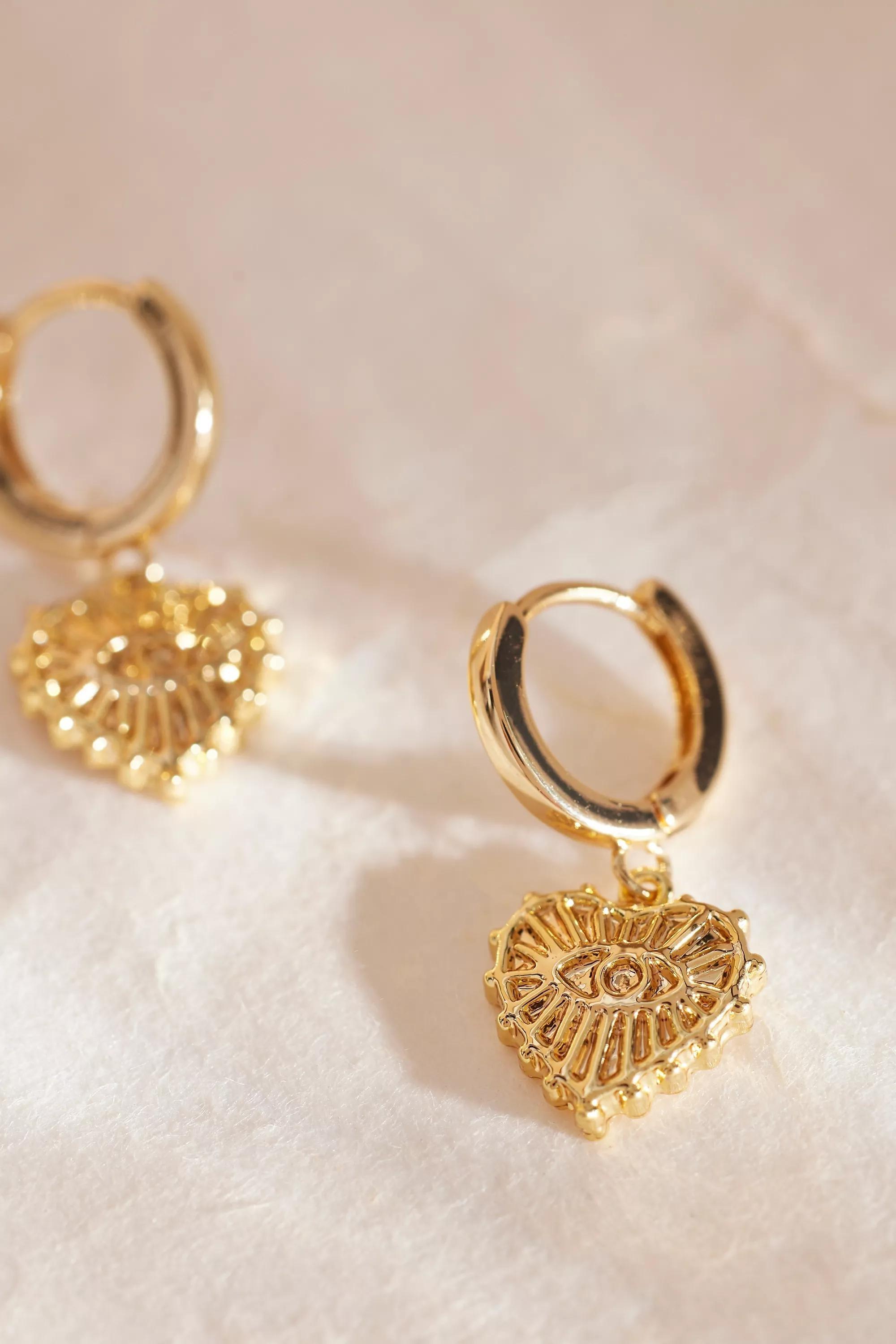 Anthropologie Charm Hoop, Gold, A501_0070, large image number 1