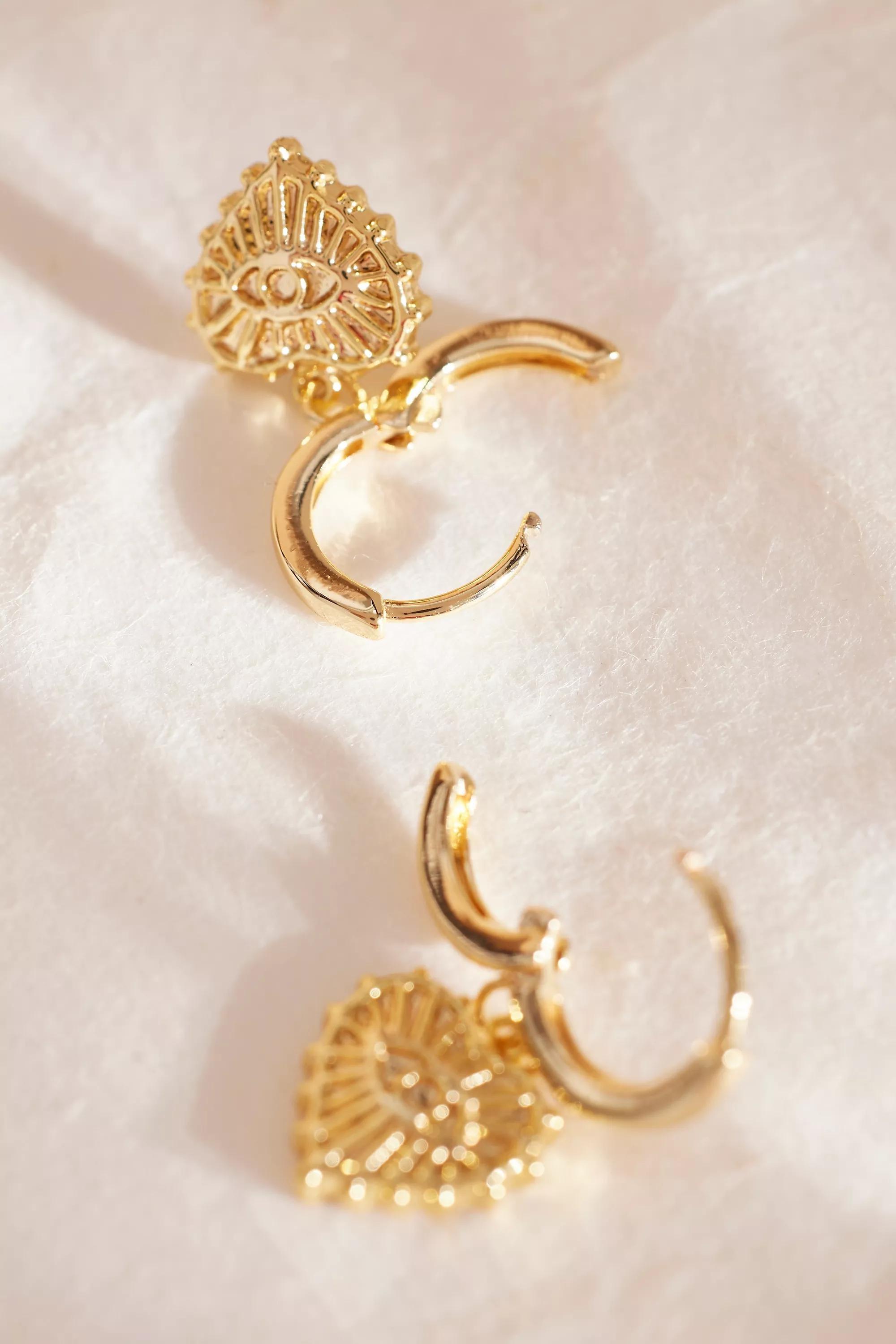 Anthropologie Charm Hoop, Gold, A501_0070, large image number 2